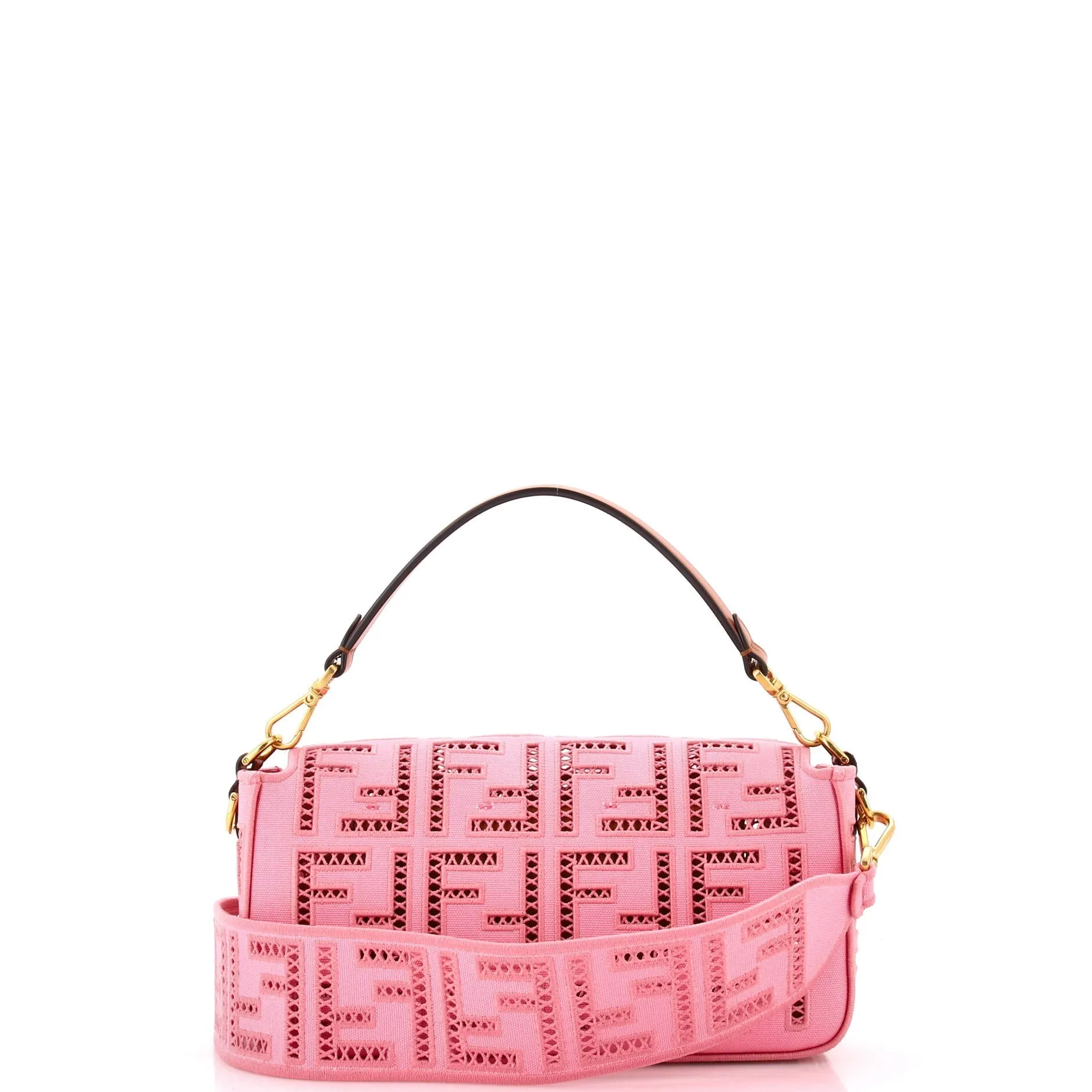 Baguette NM Bag FF Openwork Embroidered Canvas Medium