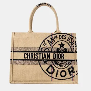 Beige Canvas Book tote Medium Bag