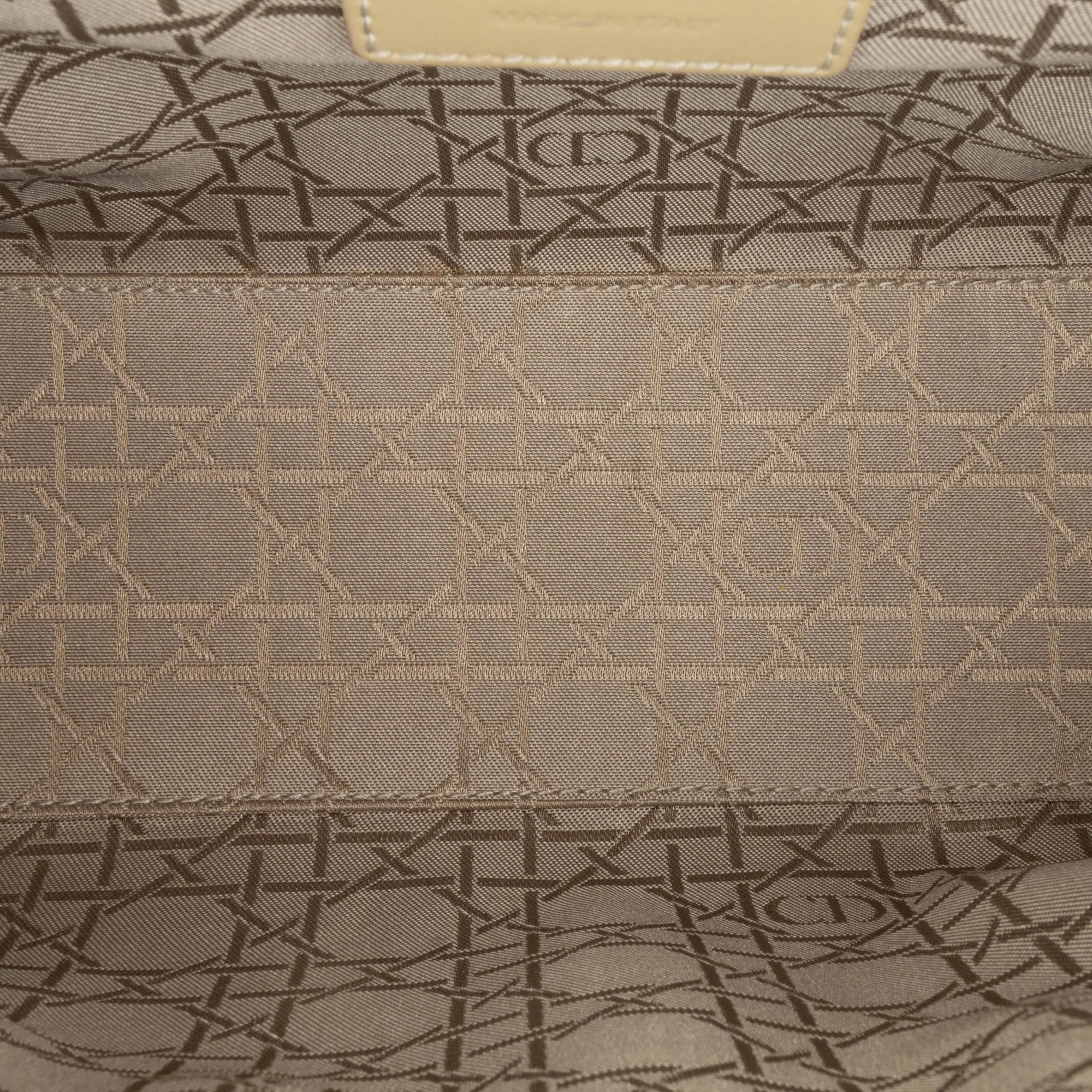 Beige Dior Medium Patent Cannage Lady Dior Satchel
