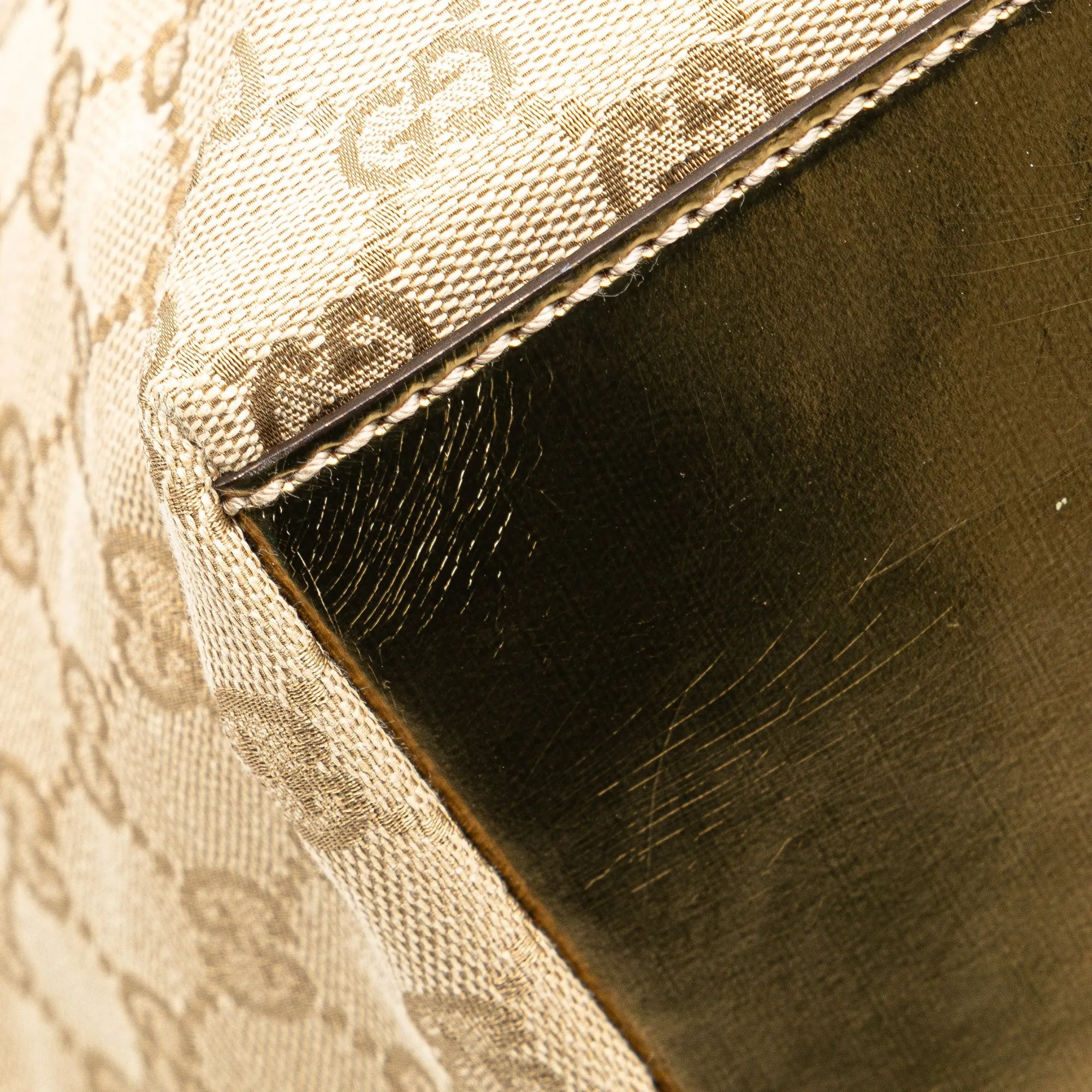 Beige Gucci GG Canvas Web Tote