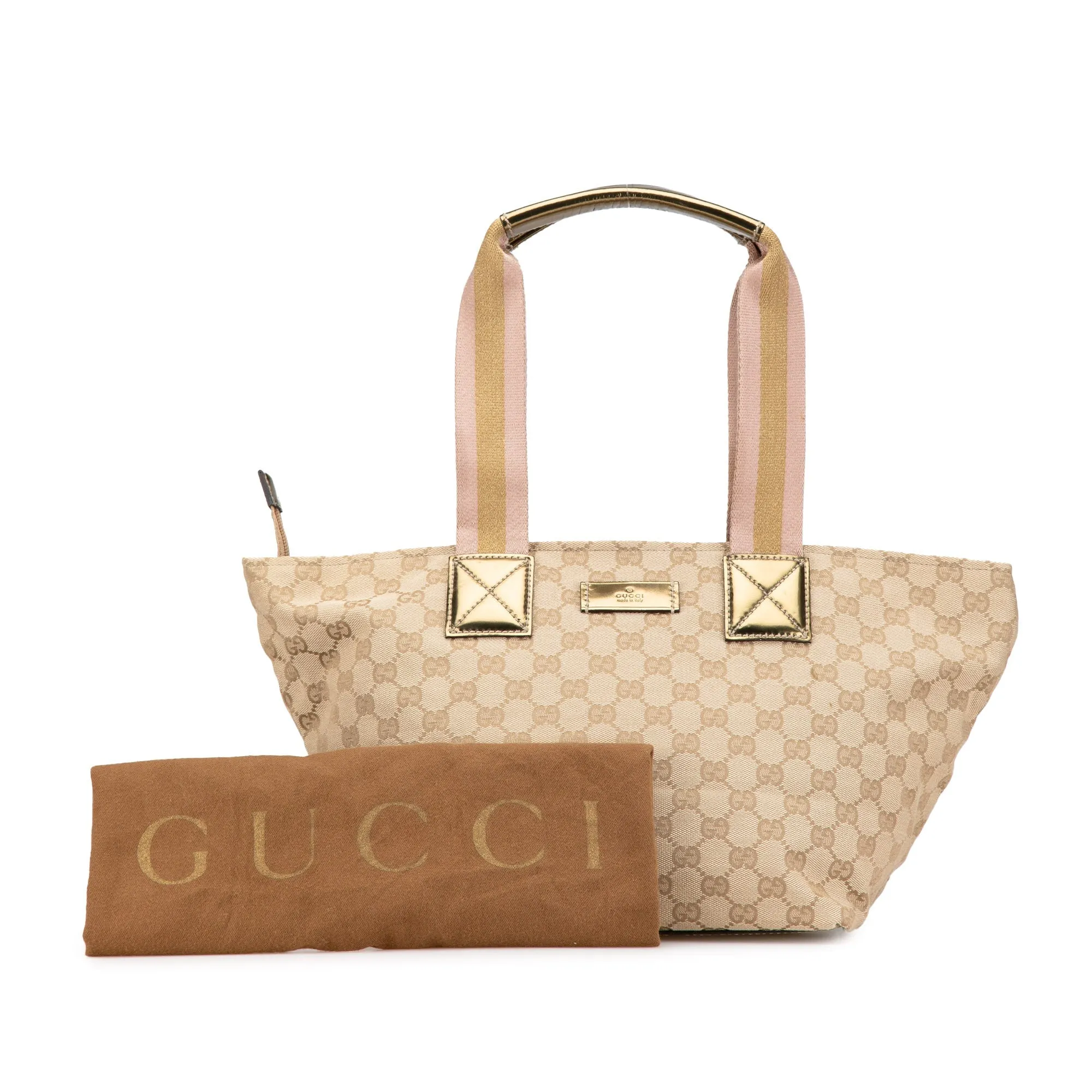 Beige Gucci GG Canvas Web Tote