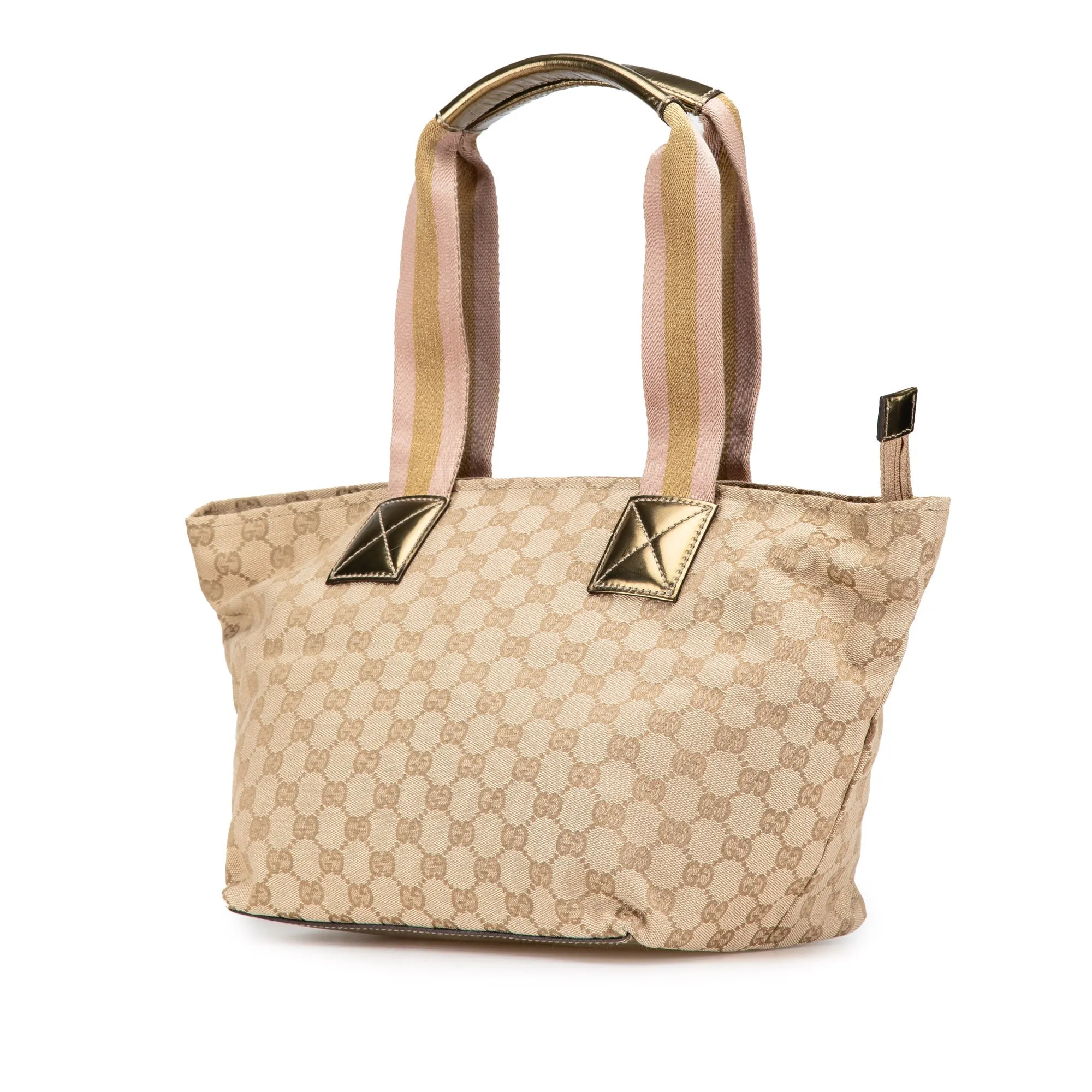 Beige Gucci GG Canvas Web Tote