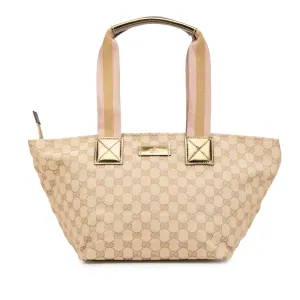 Beige Gucci GG Canvas Web Tote