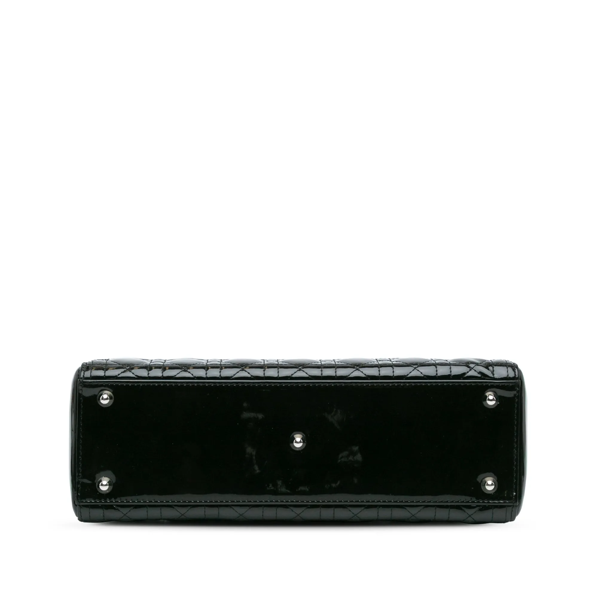 Black Dior Large Patent Cannage Lady Dior Satchel