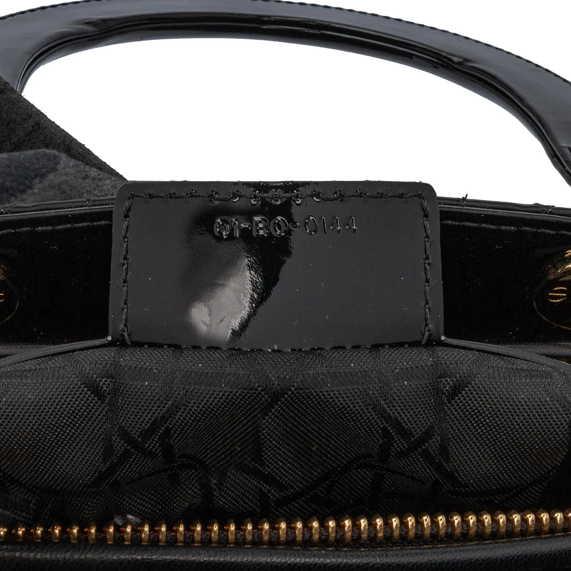 Black Dior Large Patent Cannage Lady Dior Satchel