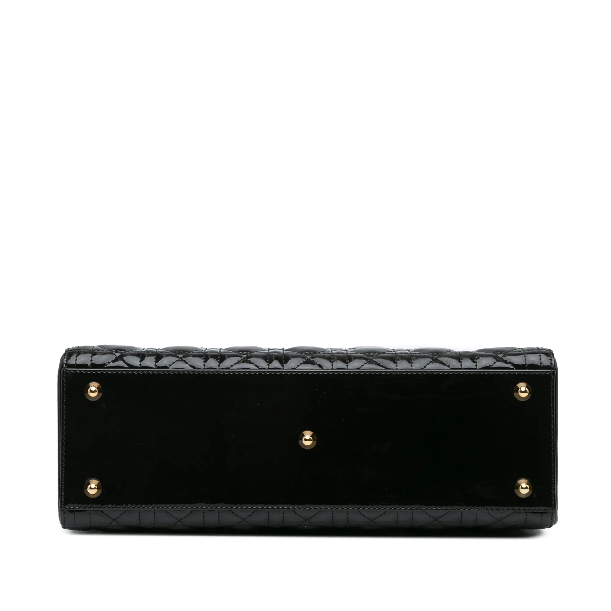 Black Dior Large Patent Cannage Lady Dior Satchel