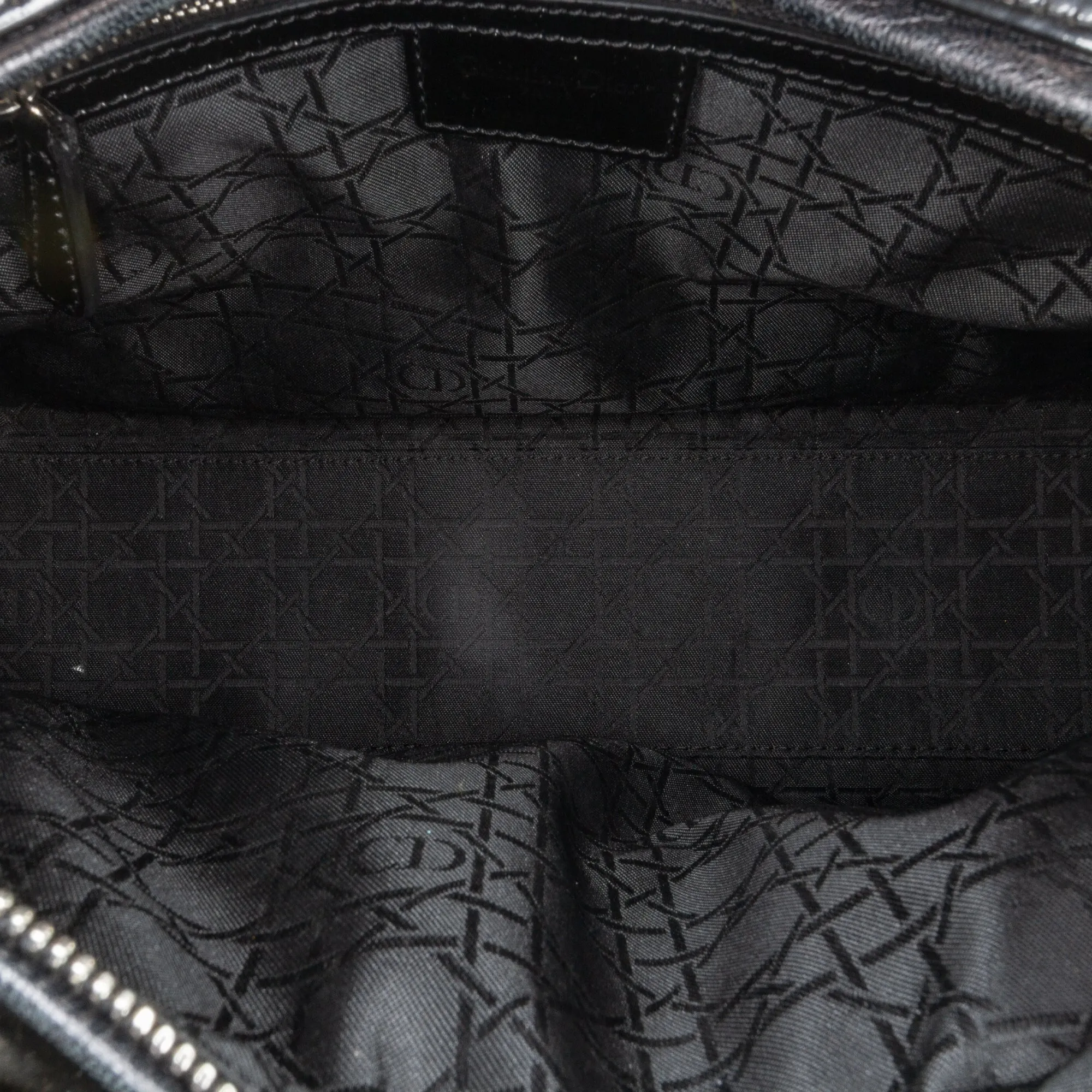 Black Dior Large Patent Cannage Lady Dior Satchel