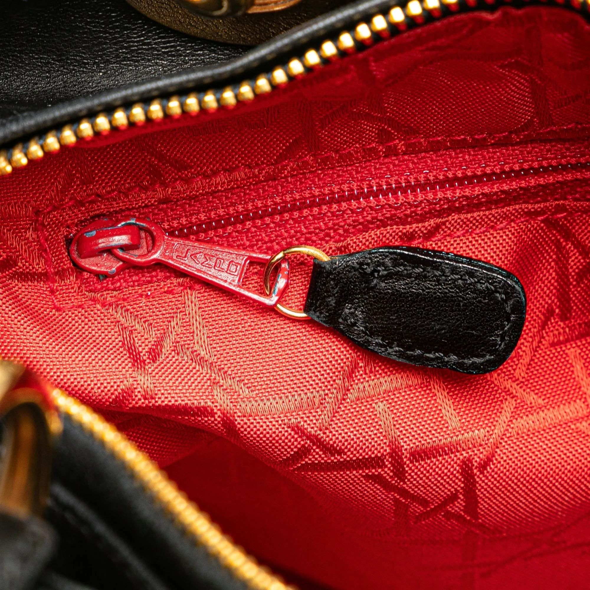 Black Dior Medium Lambskin Cannage Lady Dior Satchel