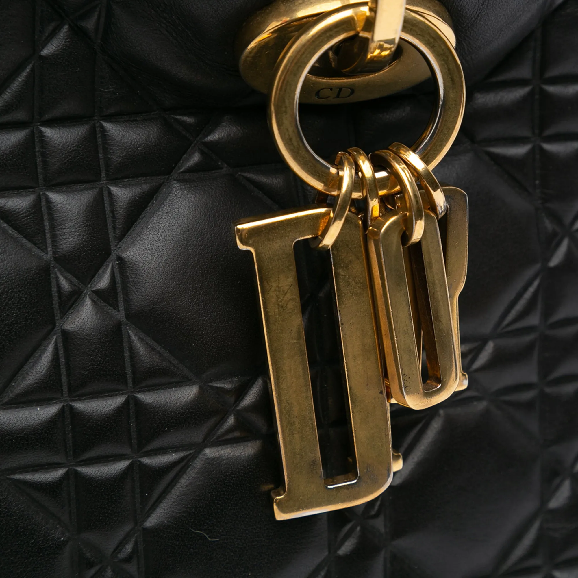 Black Dior Medium Lambskin Cannage Supple Lady Dior Satchel
