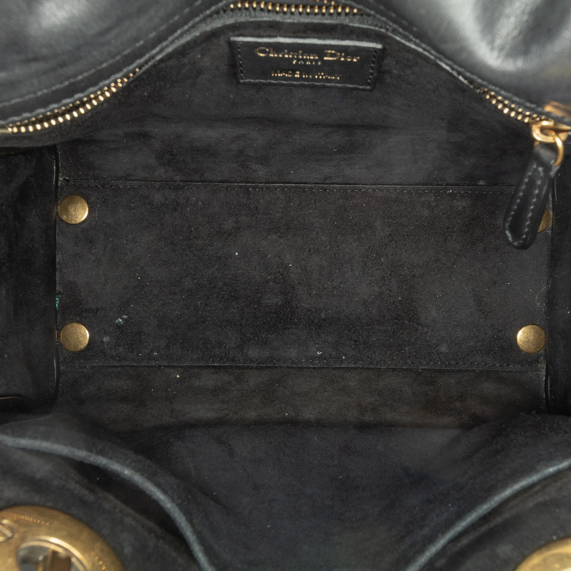 Black Dior Medium Lambskin Cannage Supple Lady Dior Satchel