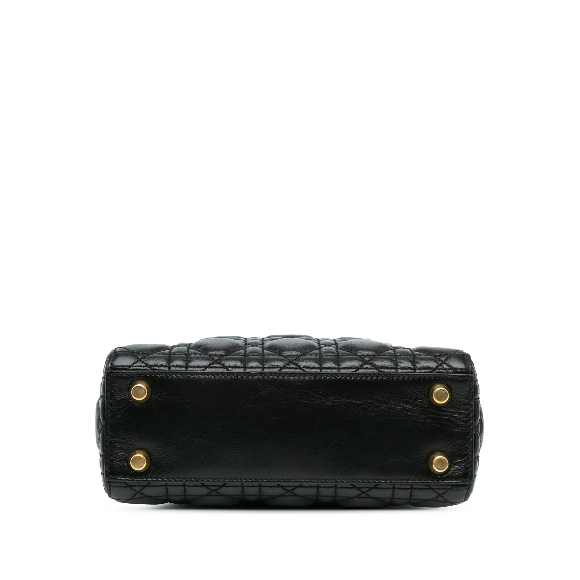 Black Dior Small Crinkled Patent Cannage Lucky Badges My Lady Dior Satchel