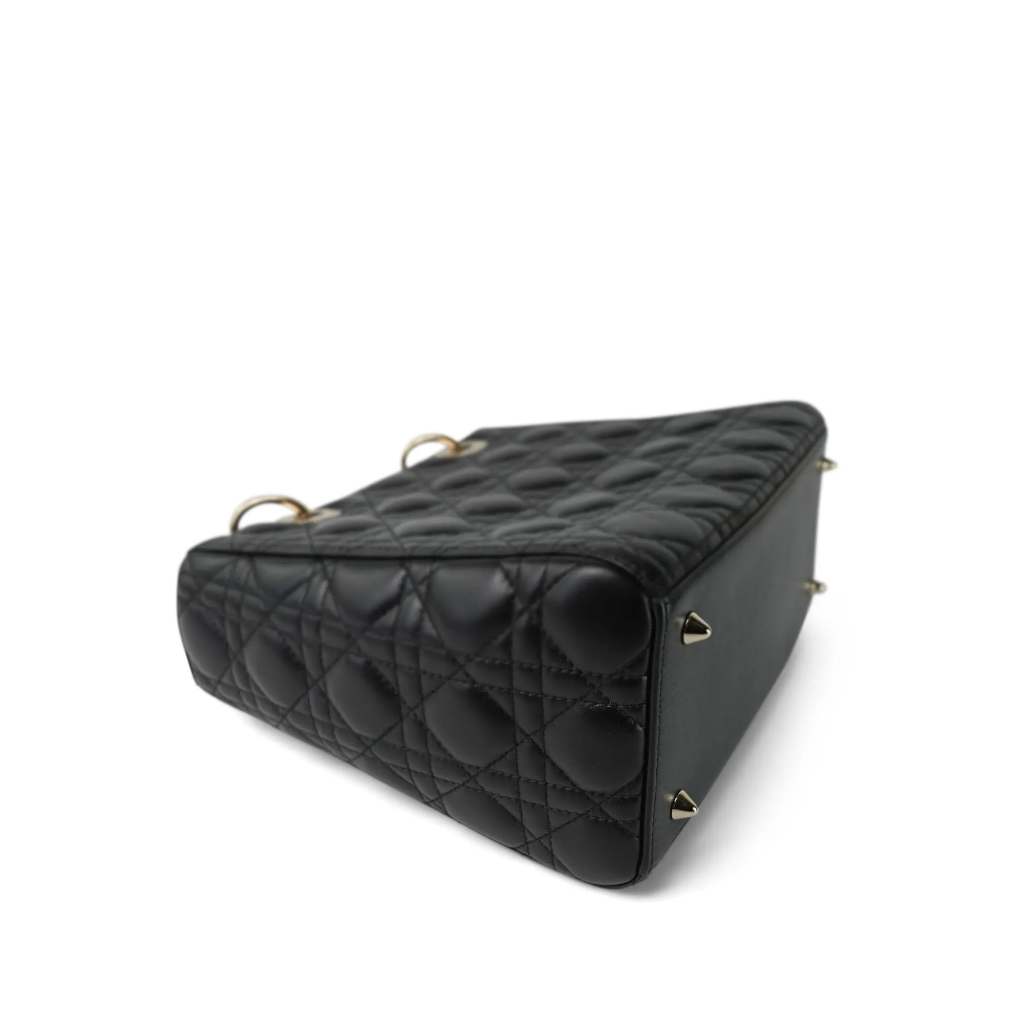 Black Lambskin Cannage Lady Dior Medium