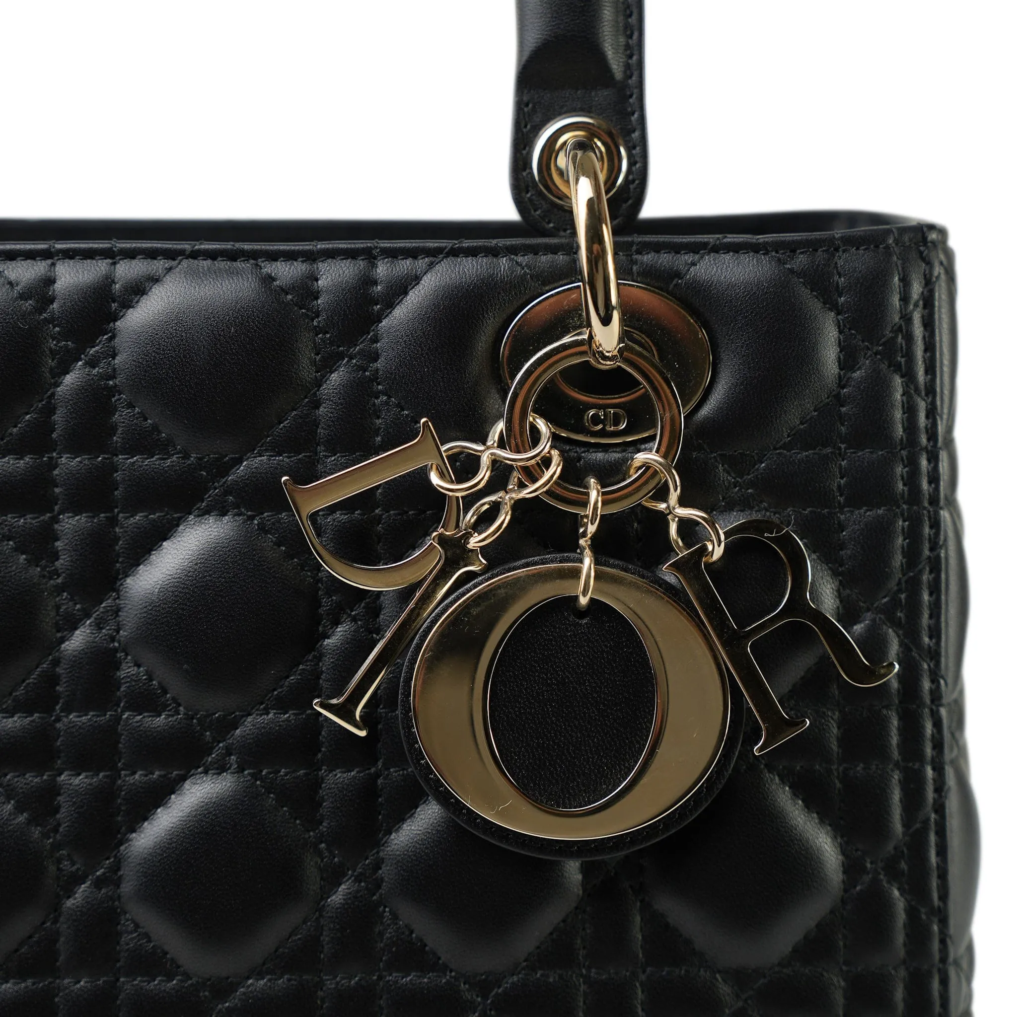 Black Lambskin Cannage Lady Dior Medium