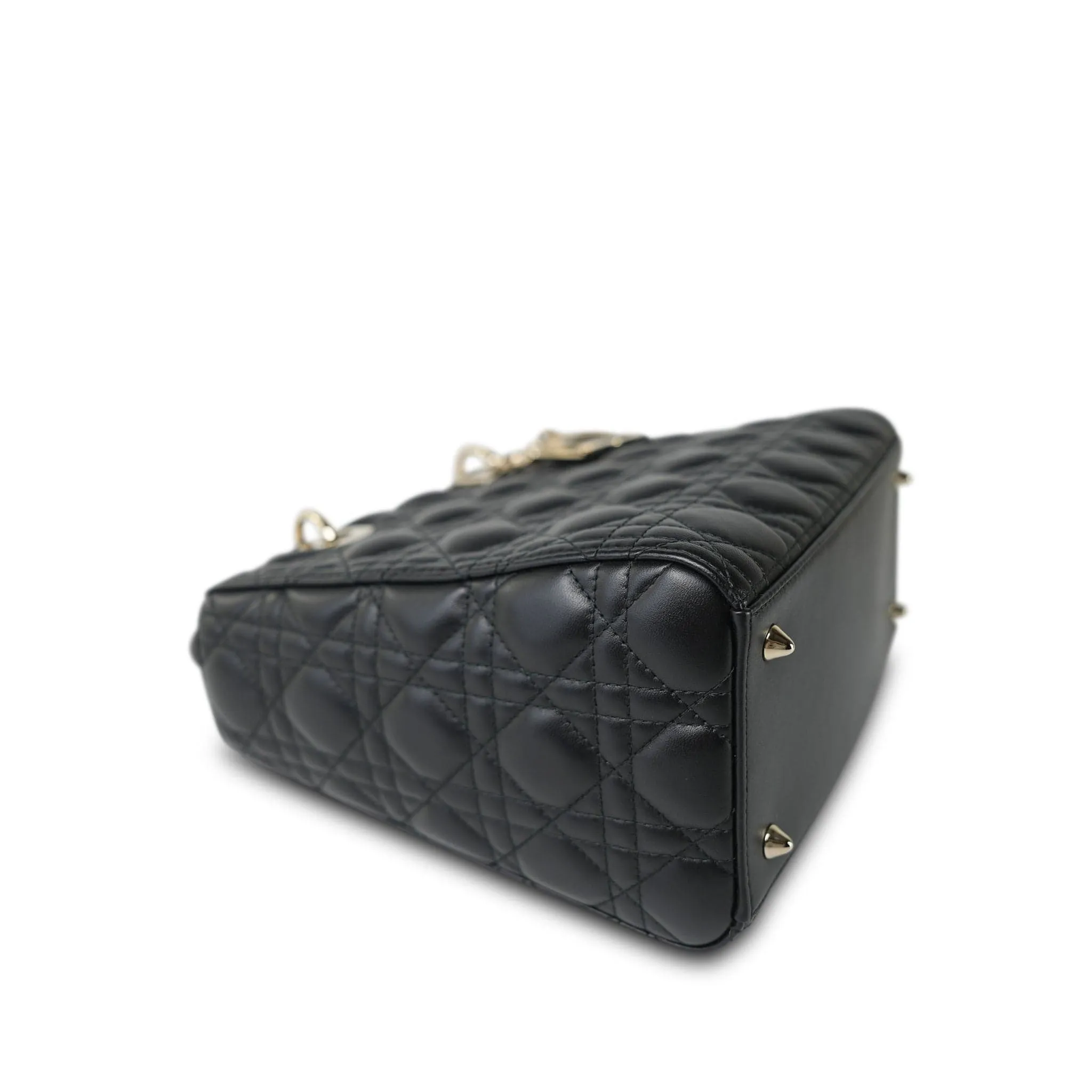 Black Lambskin Cannage Lady Dior Medium