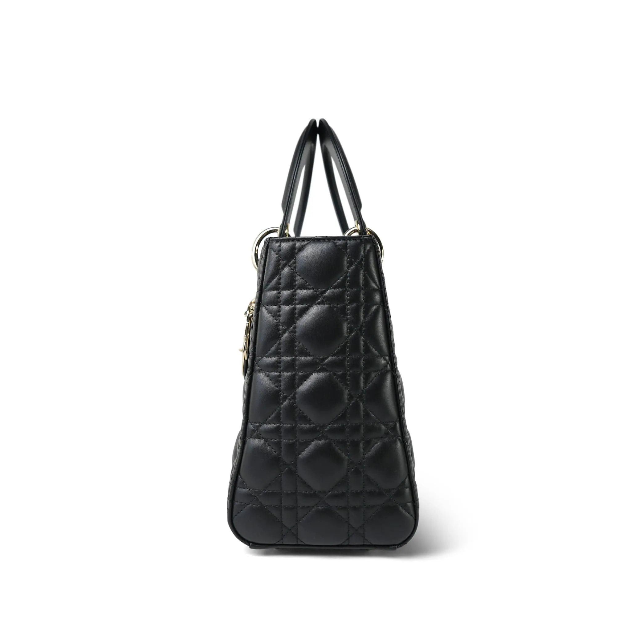 Black Lambskin Cannage Lady Dior Medium