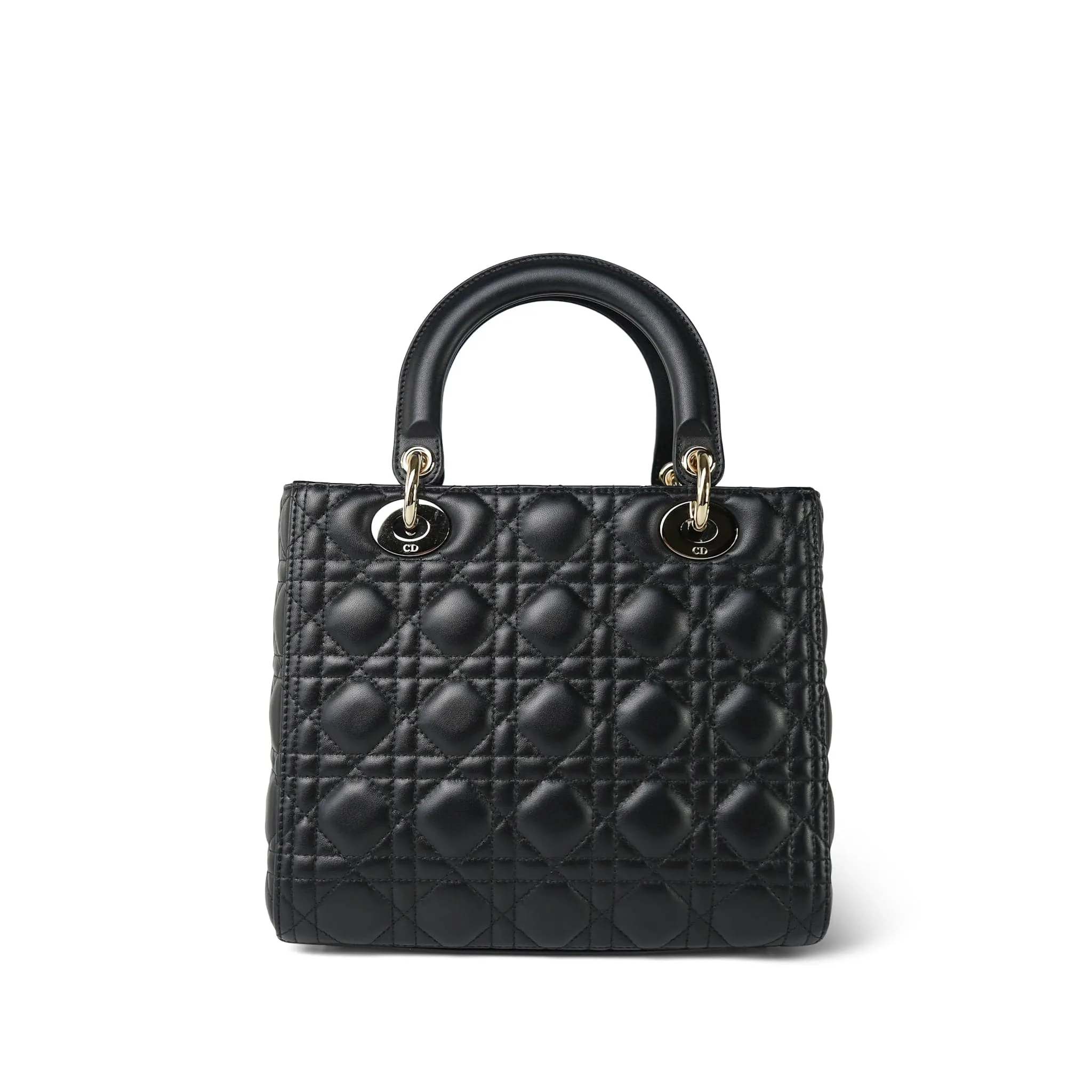 Black Lambskin Cannage Lady Dior Medium