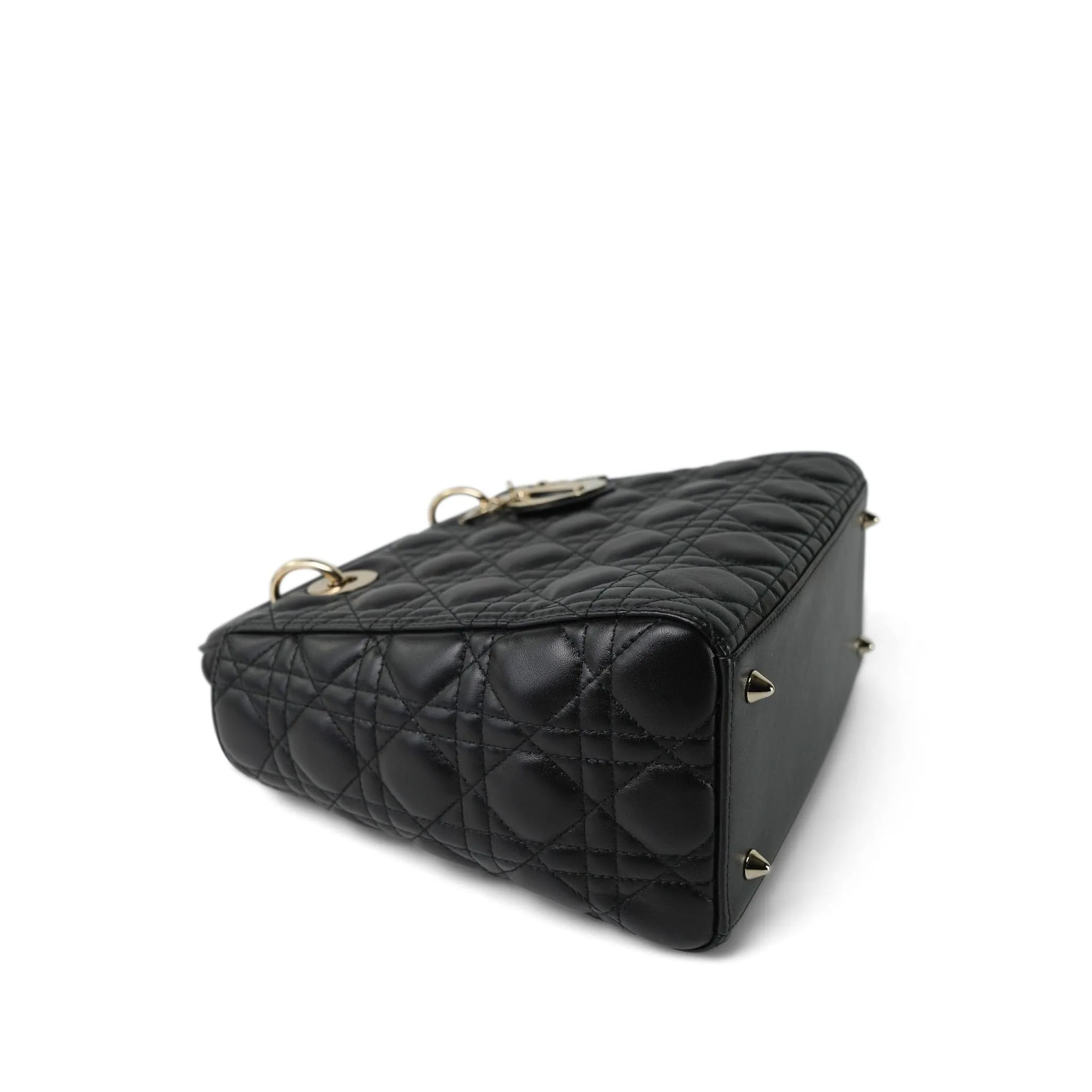 Black Lambskin Cannage Lady Dior Medium