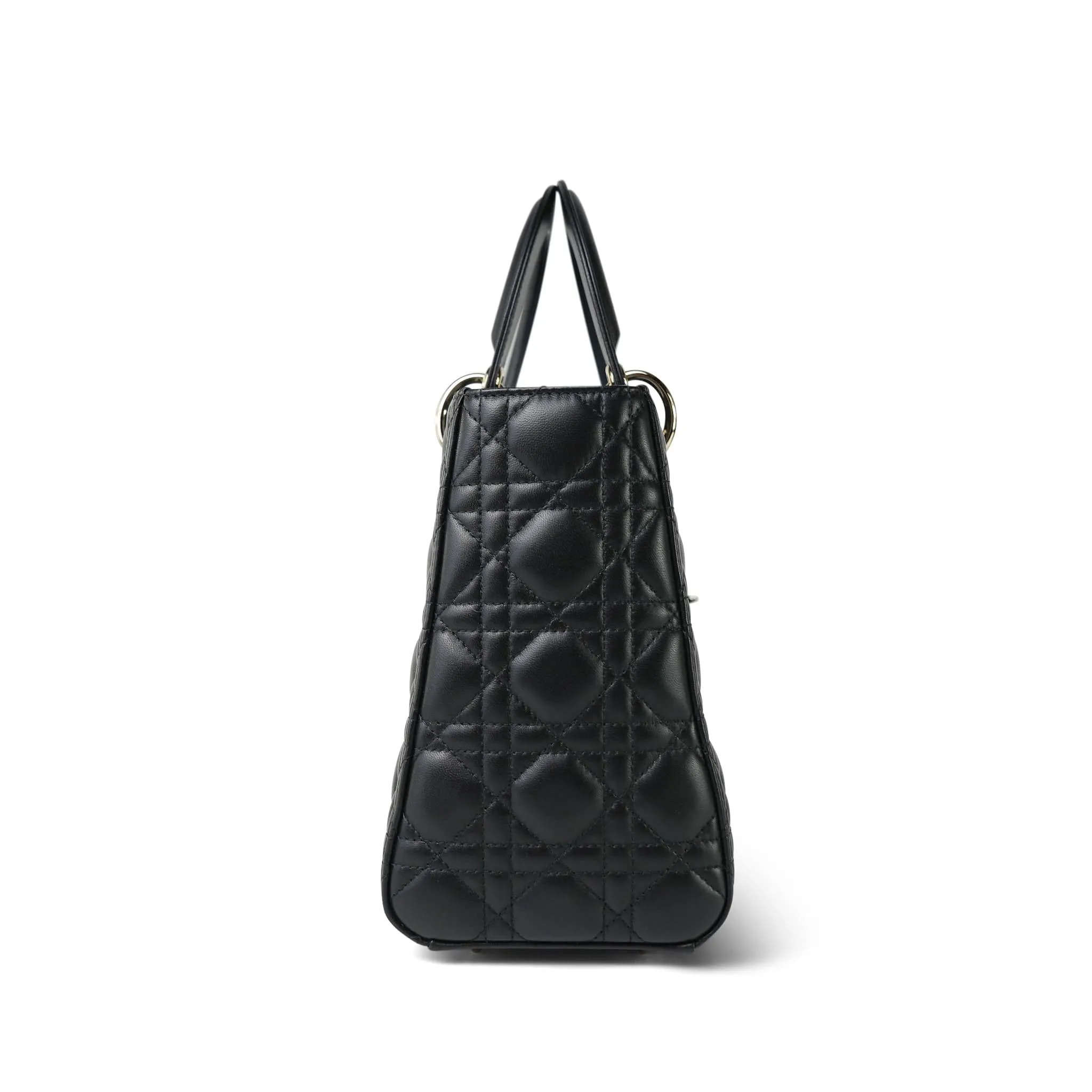 Black Lambskin Cannage Lady Dior Medium