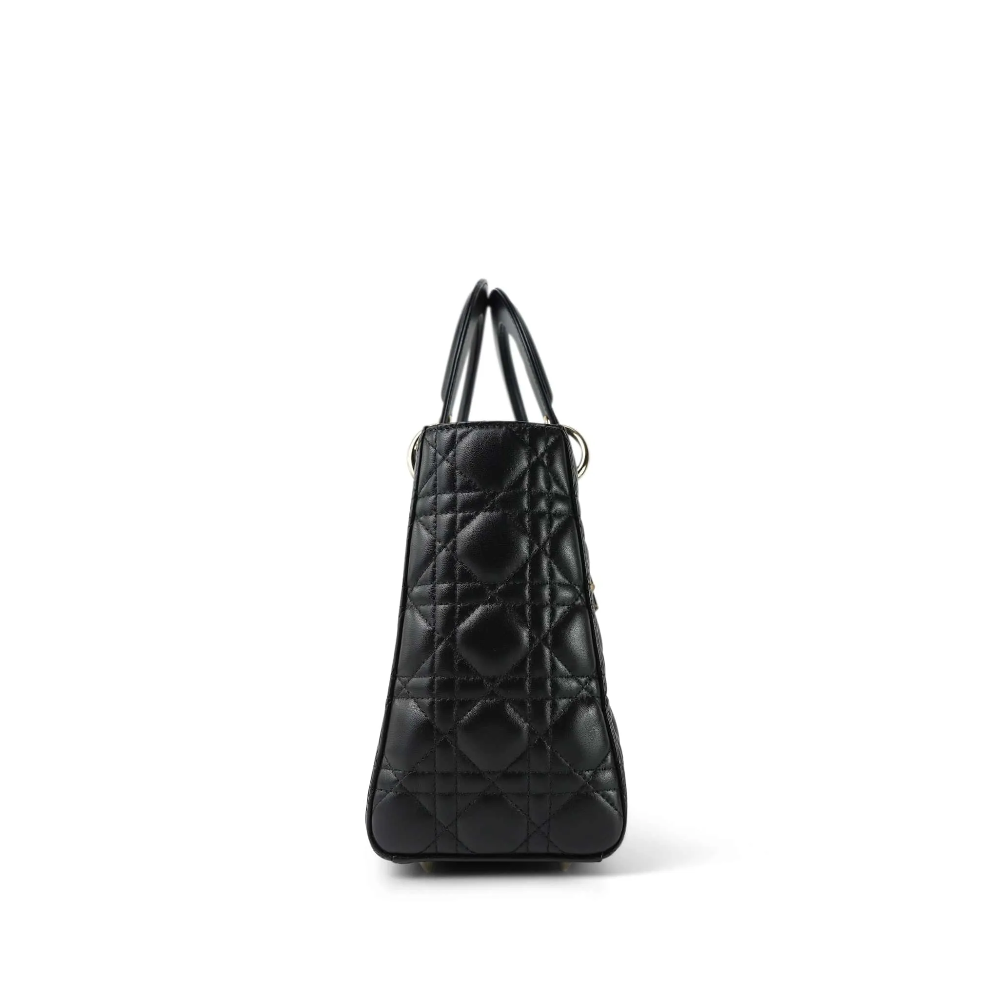 Black Lambskin Cannage Lady Dior Medium