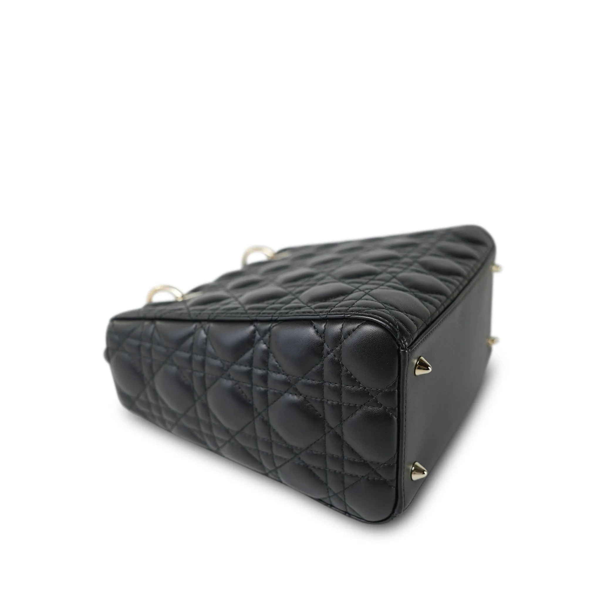 Black Lambskin Cannage Lady Dior Medium