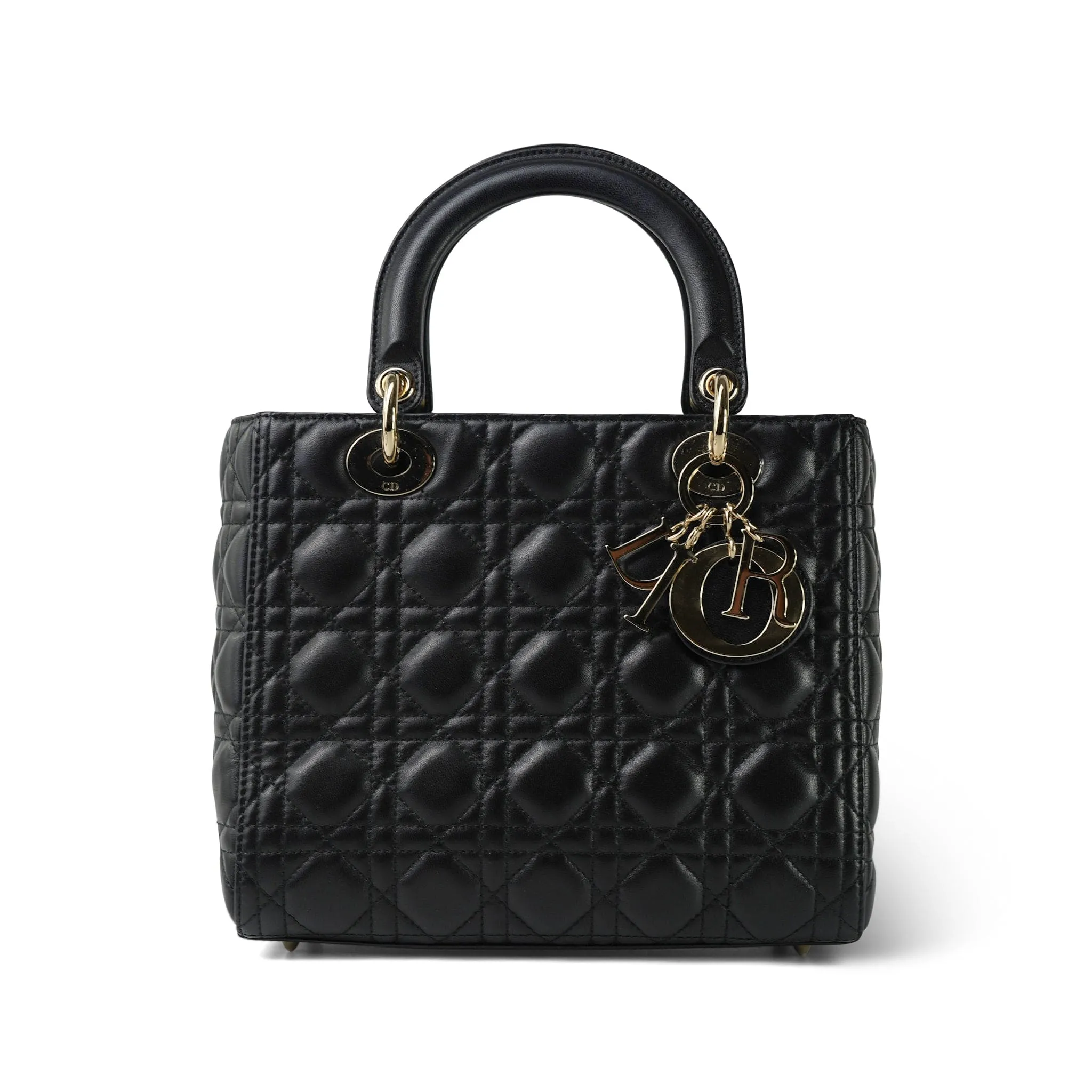 Black Lambskin Cannage Lady Dior Medium