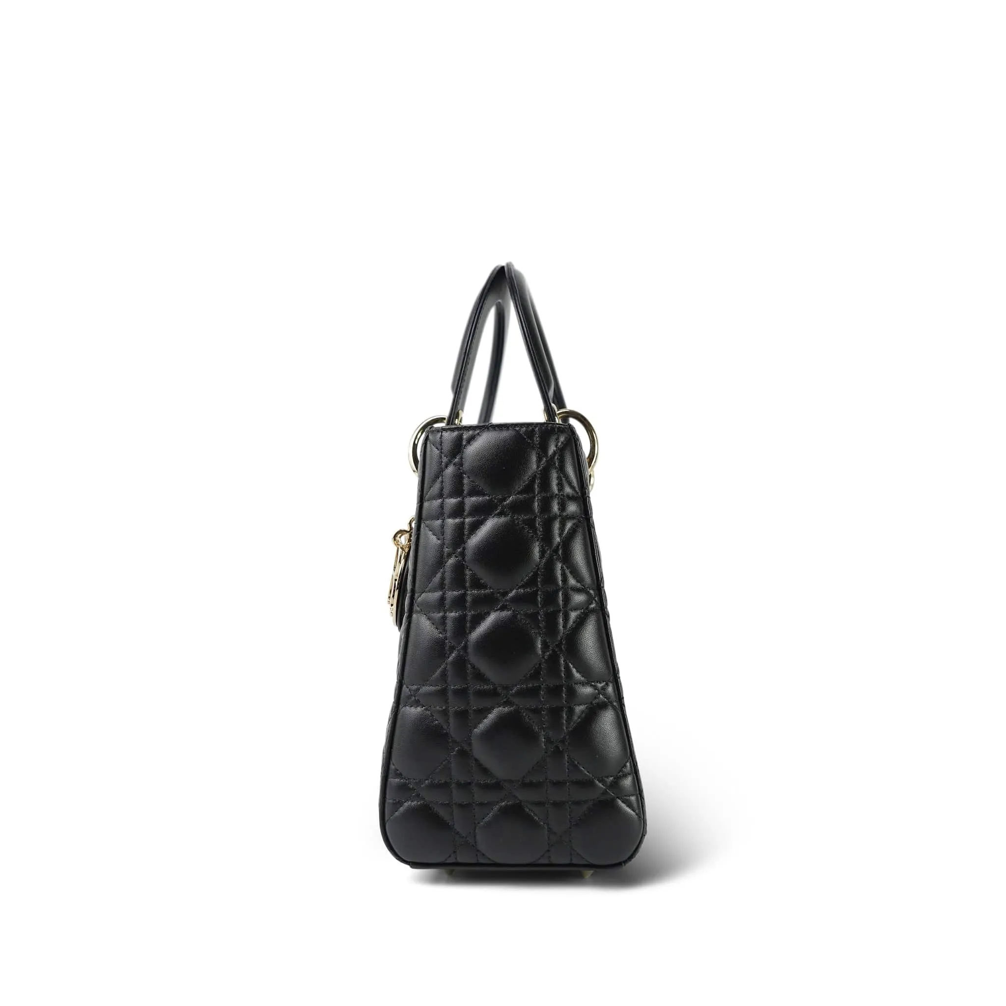 Black Lambskin Cannage Lady Dior Medium