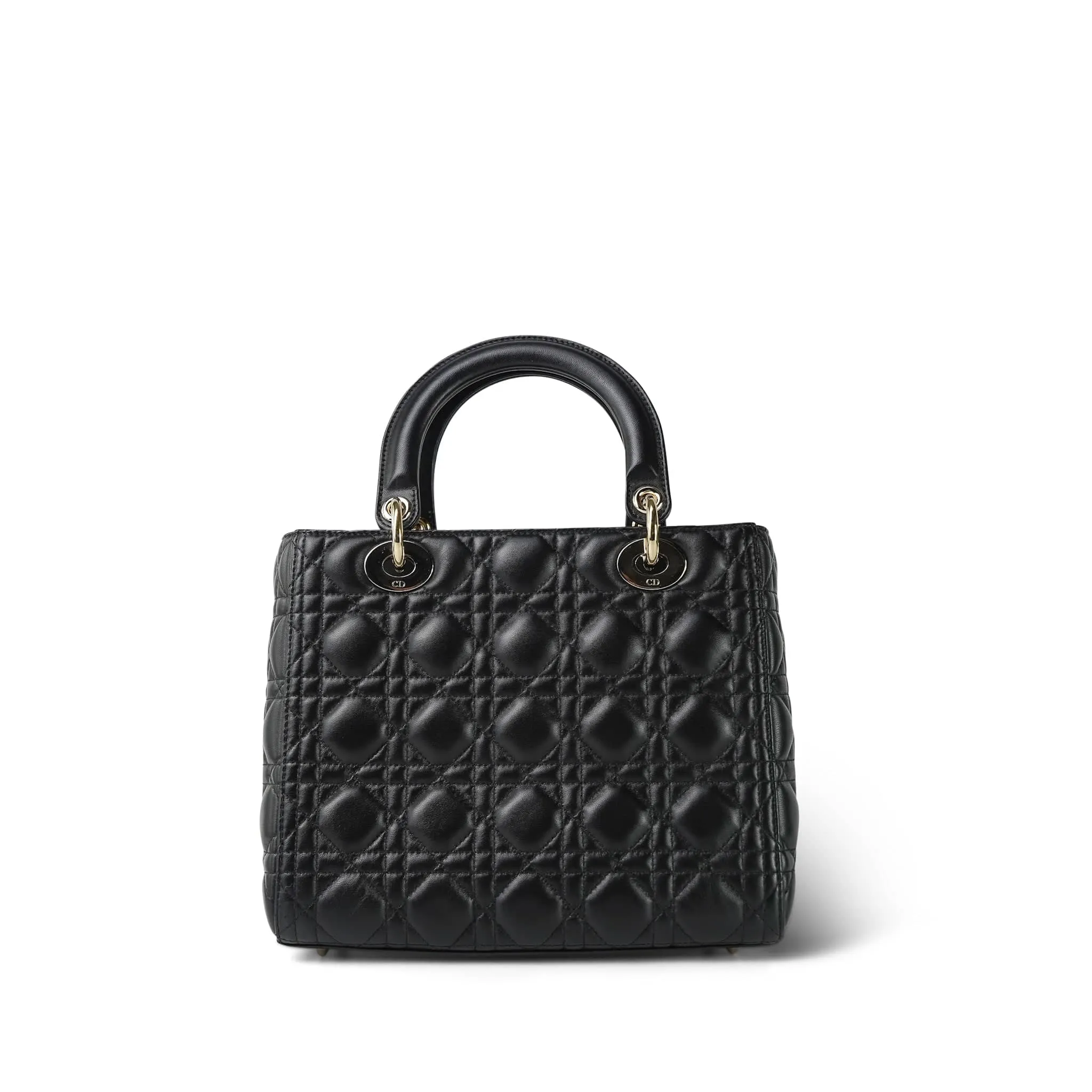Black Lambskin Cannage Lady Dior Medium
