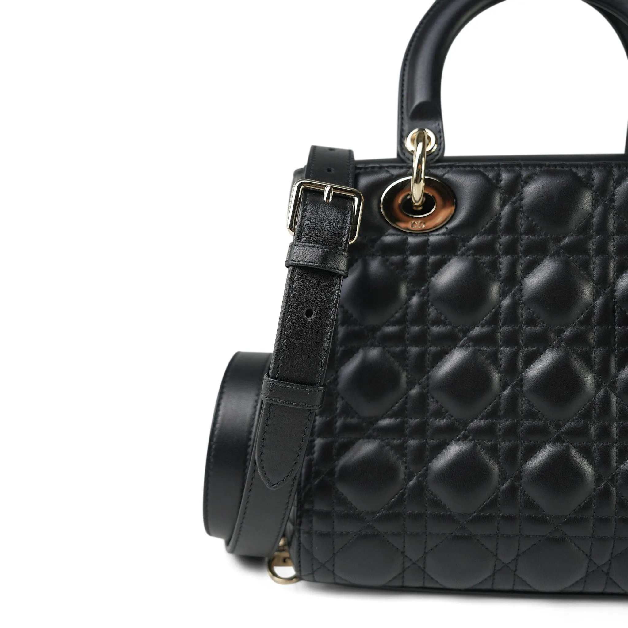 Black Lambskin Cannage Lady Dior Medium