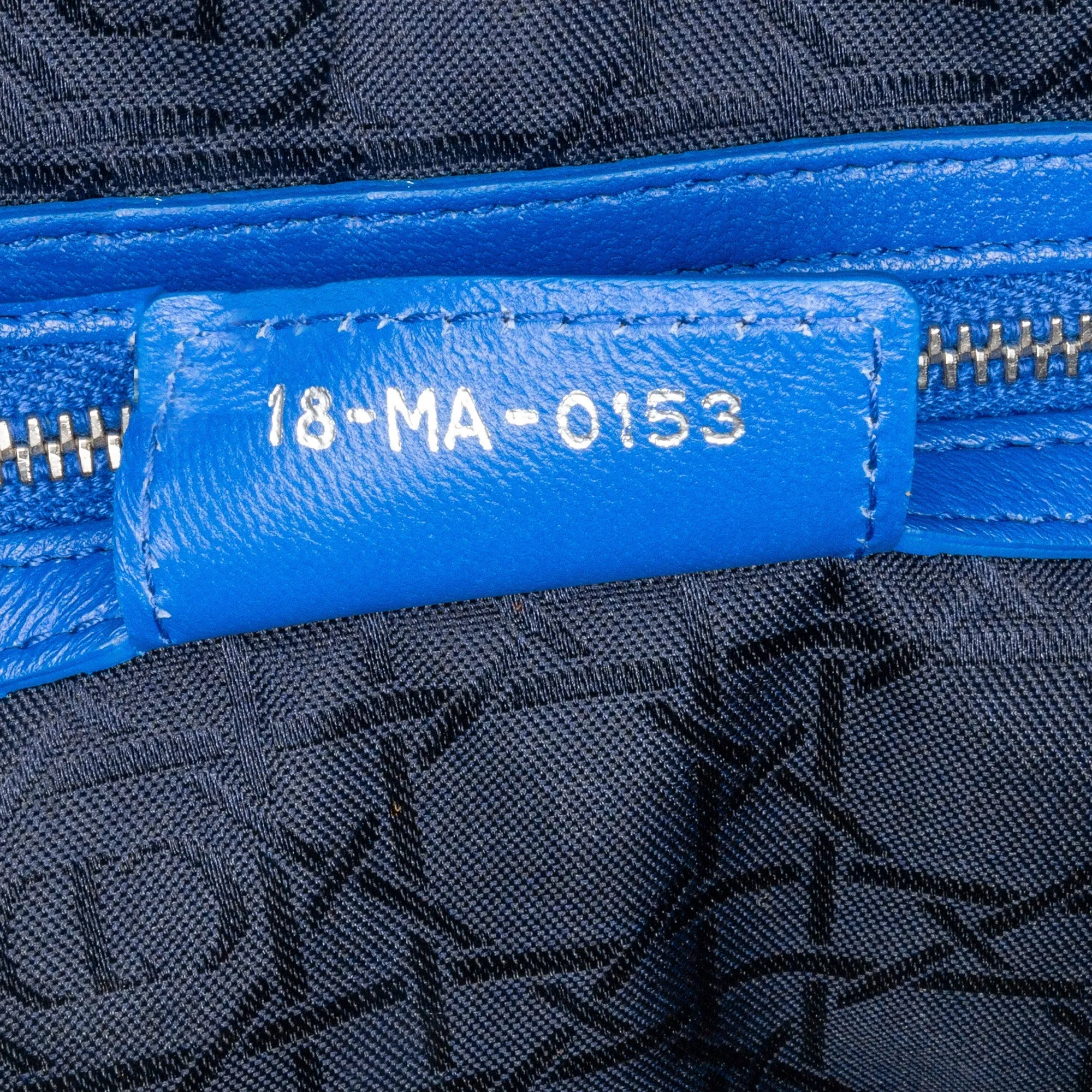 Blue Dior Large Lambskin Cannage Lady Dior Satchel