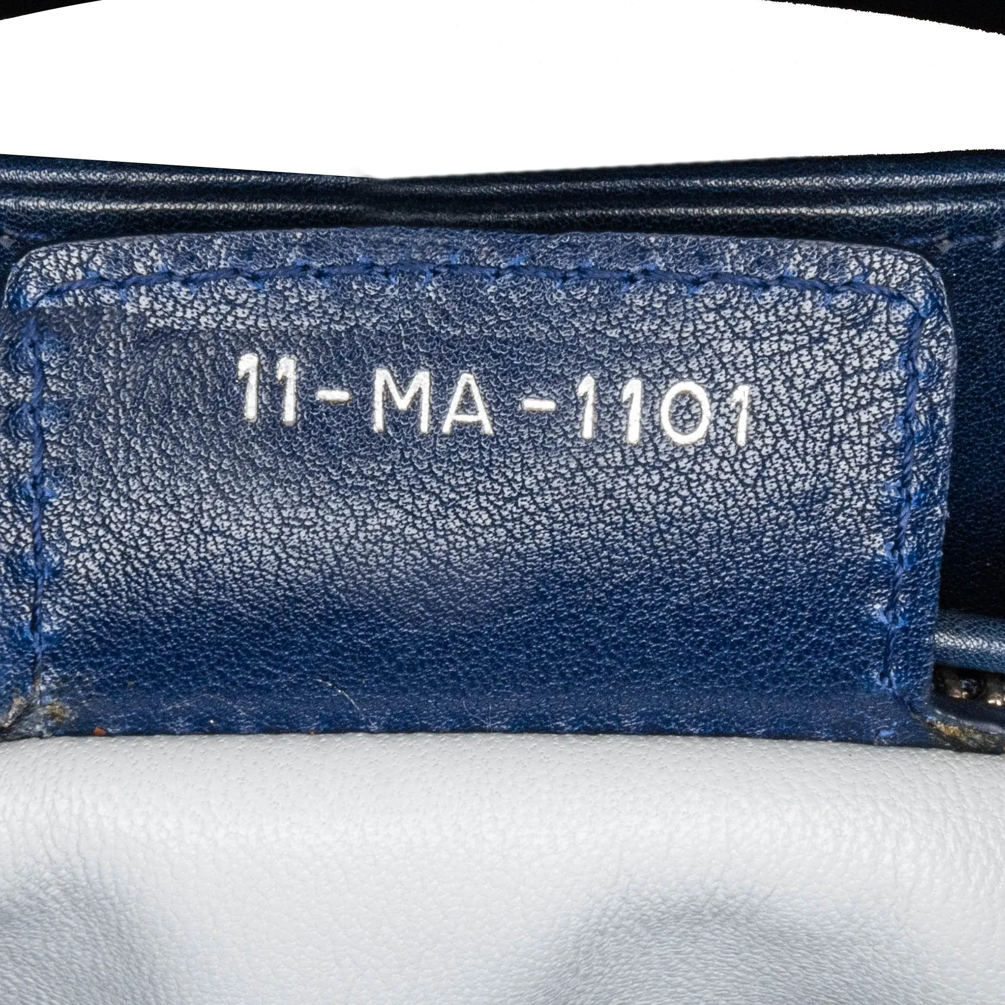 Blue Dior Medium Lambskin And Tweed Cannage Lady Dior Satchel