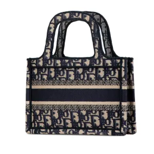 Blue Dior Mini Oblique Book Tote Handbag