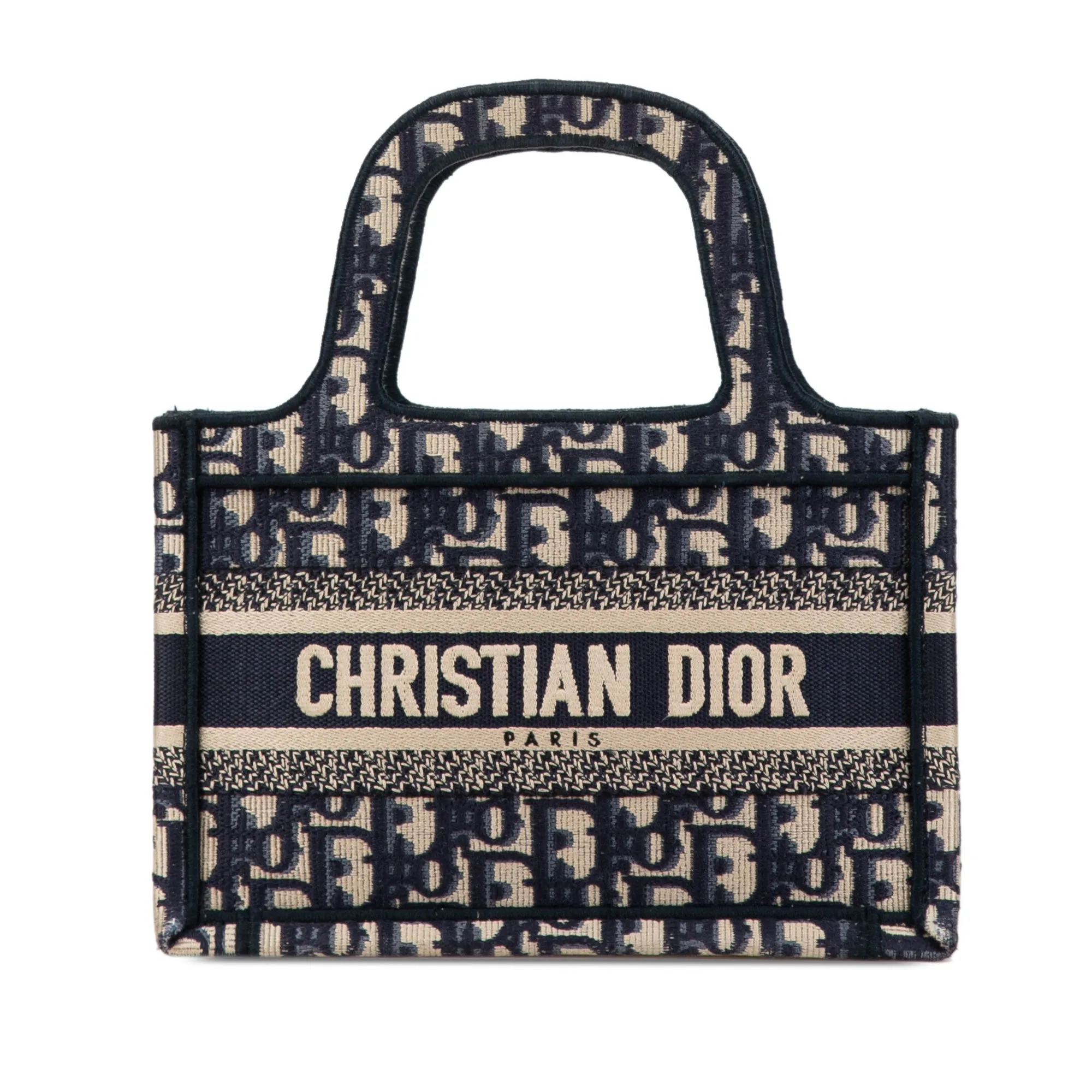 Blue Dior Mini Oblique Book Tote Handbag