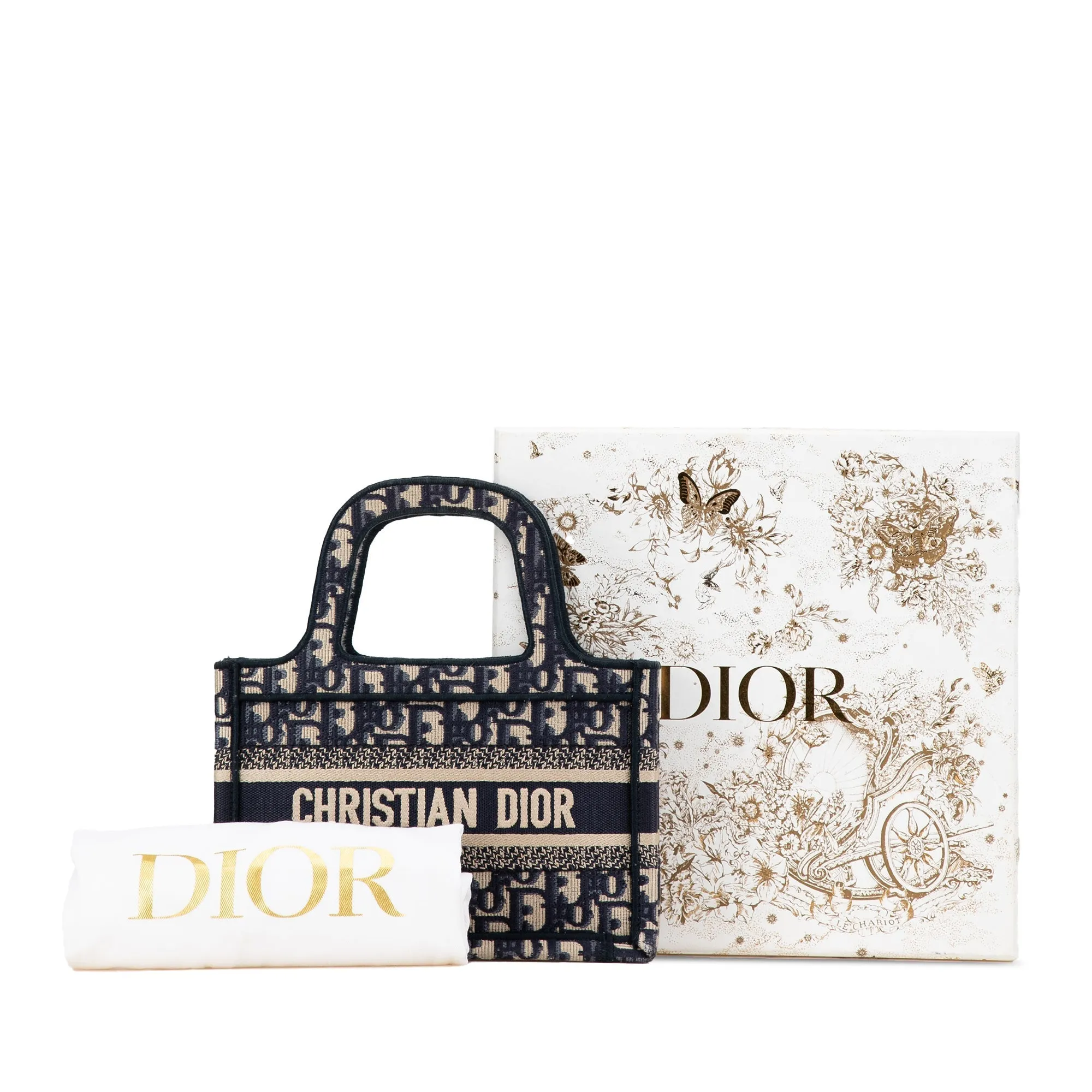 Blue Dior Mini Oblique Book Tote Handbag
