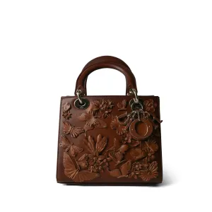 Brown Butterfly Flower Lady Dior Medium