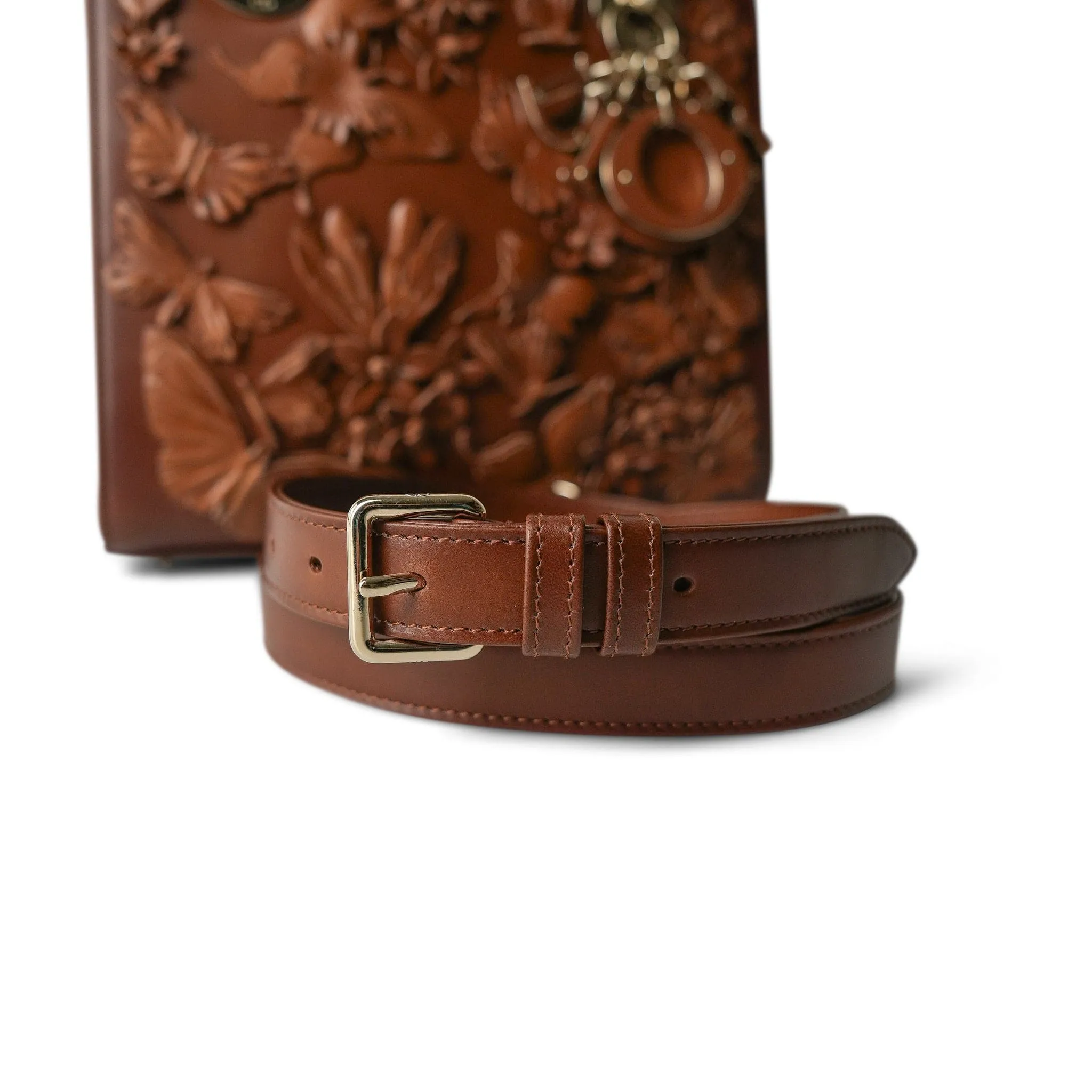 Brown Butterfly Flower Lady Dior Medium