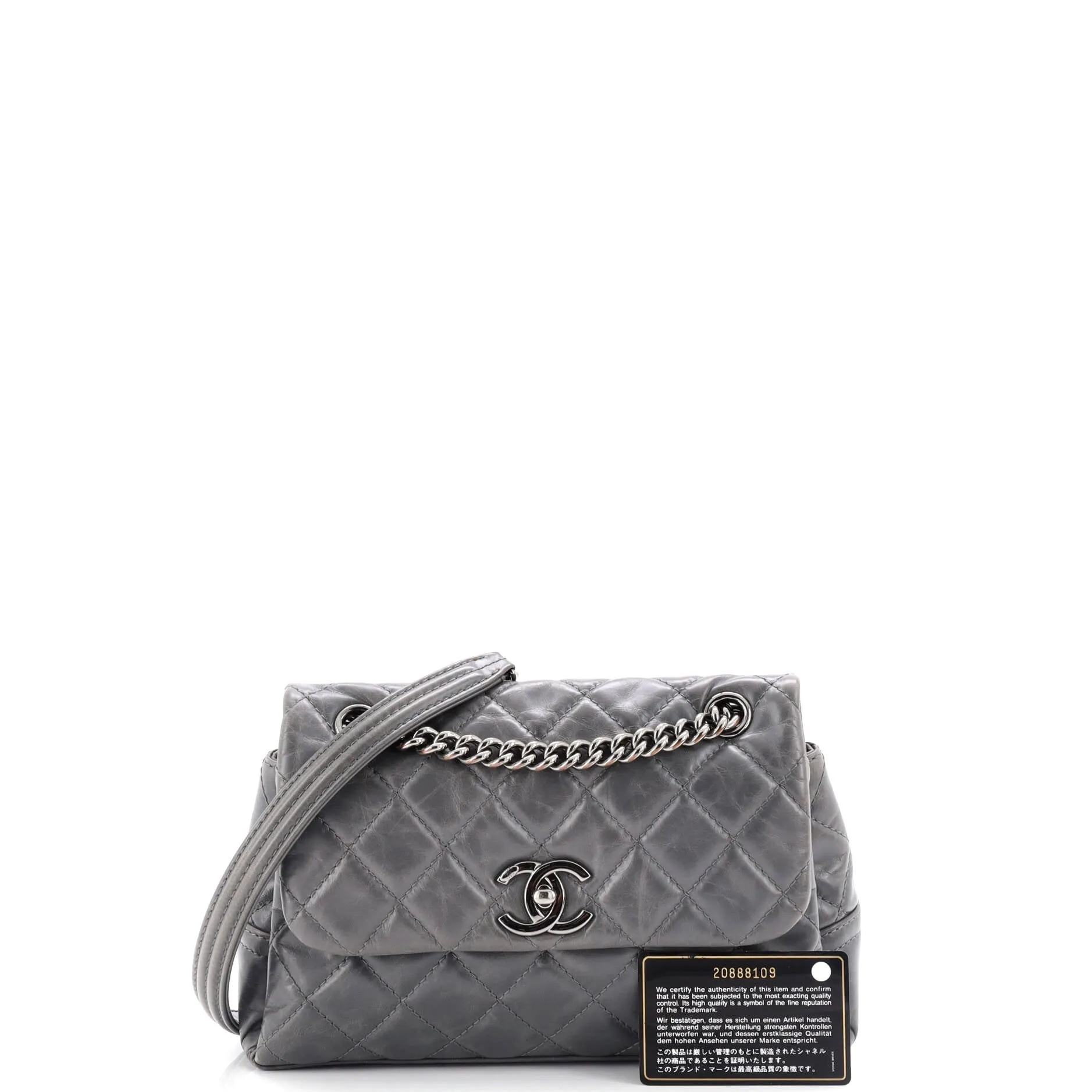 Chanel Aged Chain 3 Compartment Cc Flap