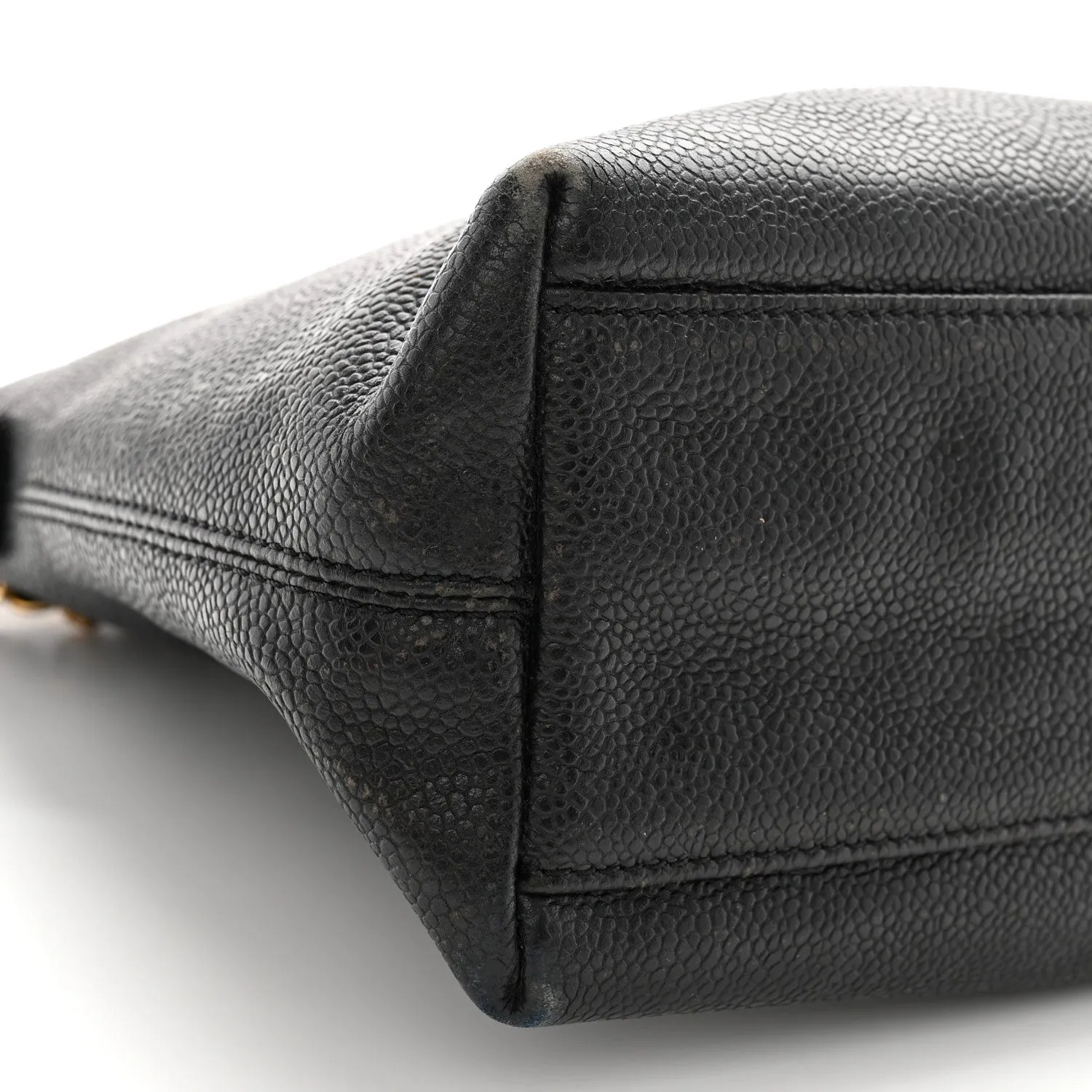 Chanel Caviar Logo Shoulder Bag Black