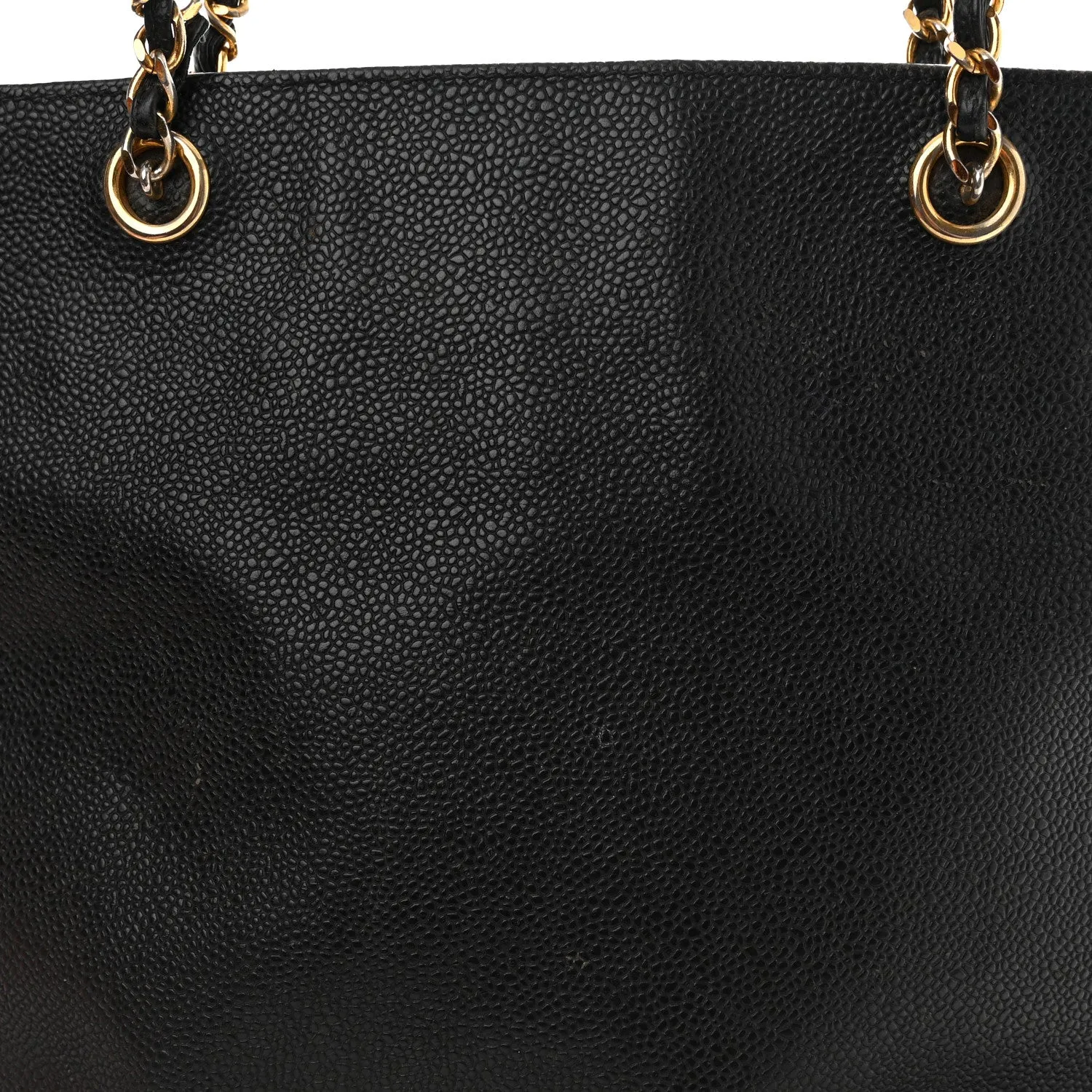 Chanel Caviar Logo Shoulder Bag Black
