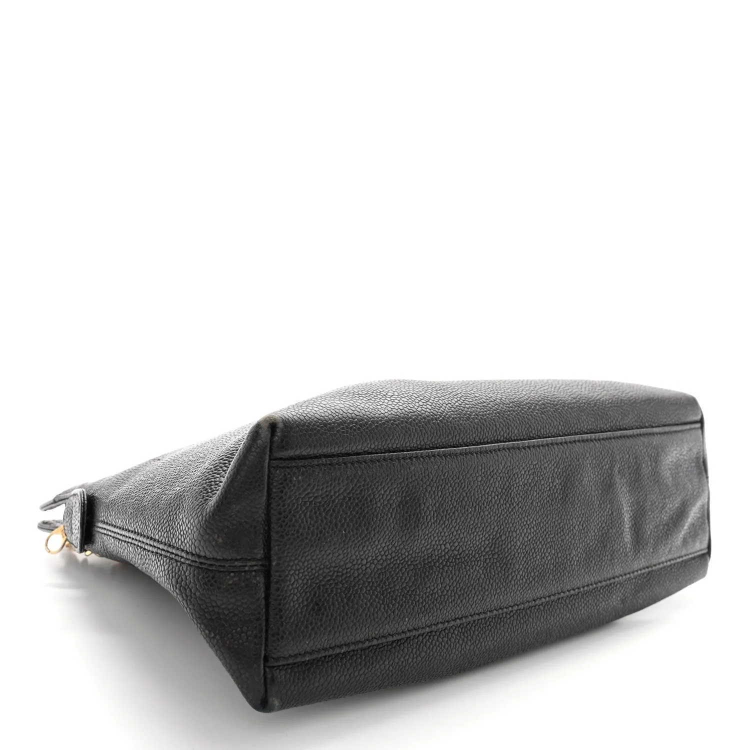 Chanel Caviar Logo Shoulder Bag Black