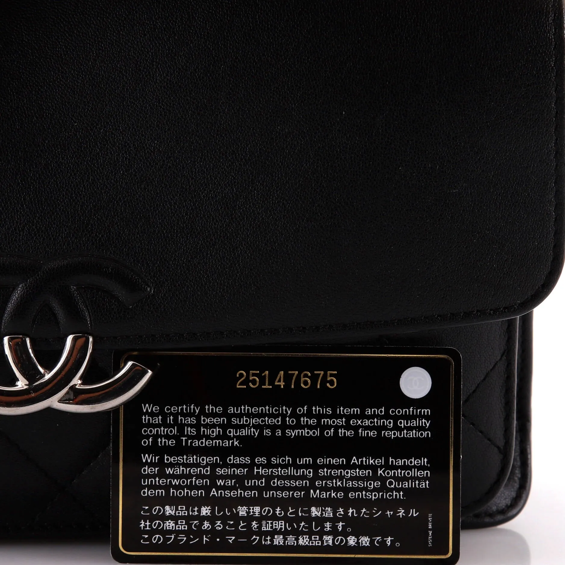 Chanel Cc Box Flap Bag Quilted Calfskin