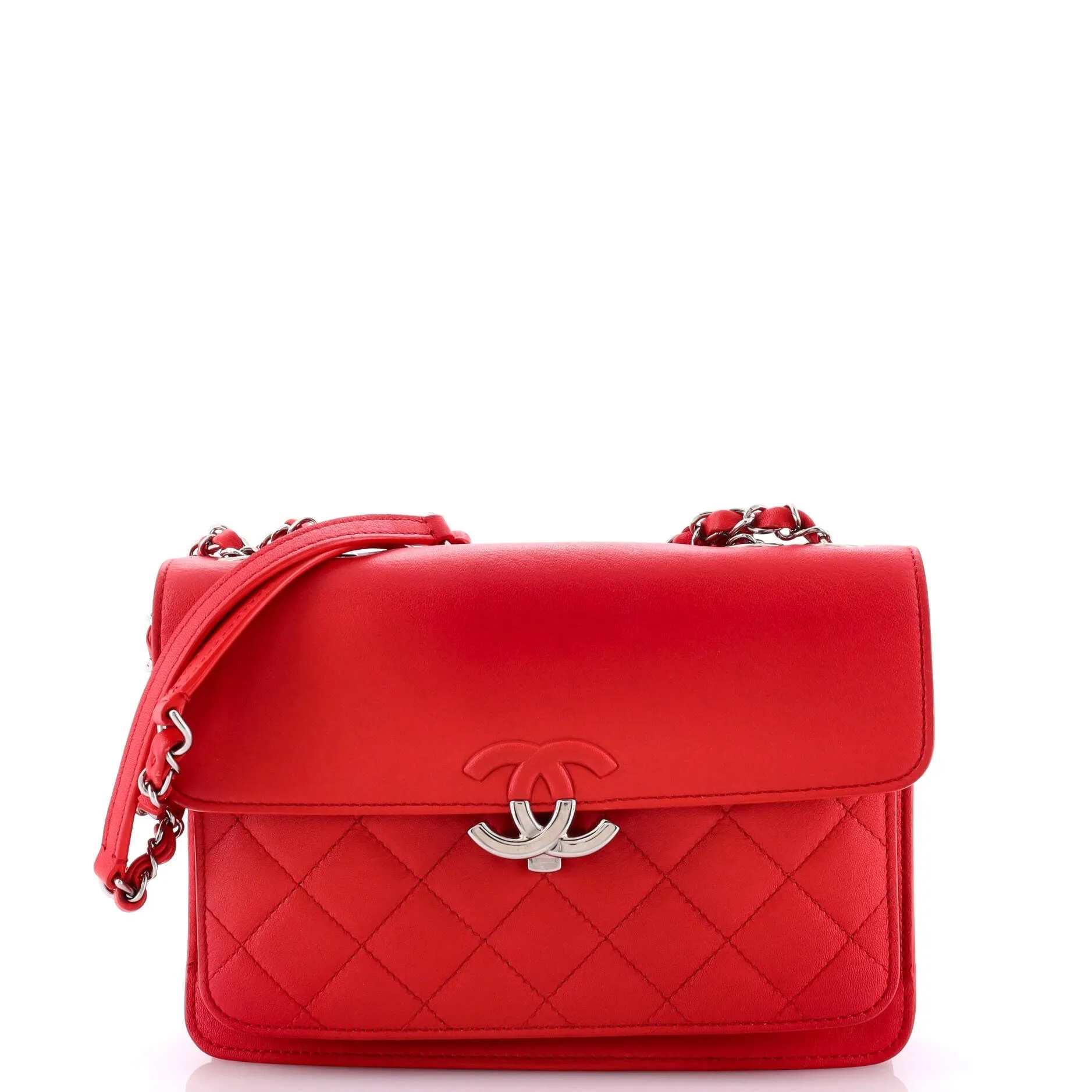 Chanel Cc Box Flap Bag Quilted Calfskin