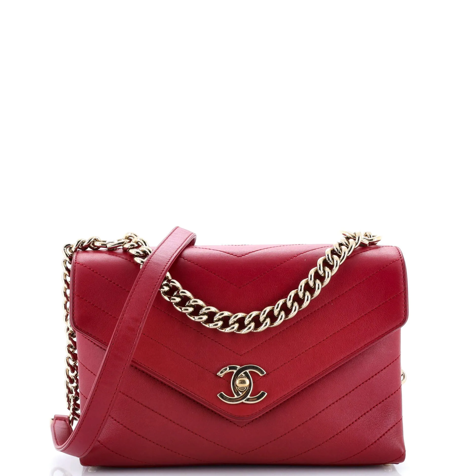 Chanel Coco Chevron Flap Bag Stitched