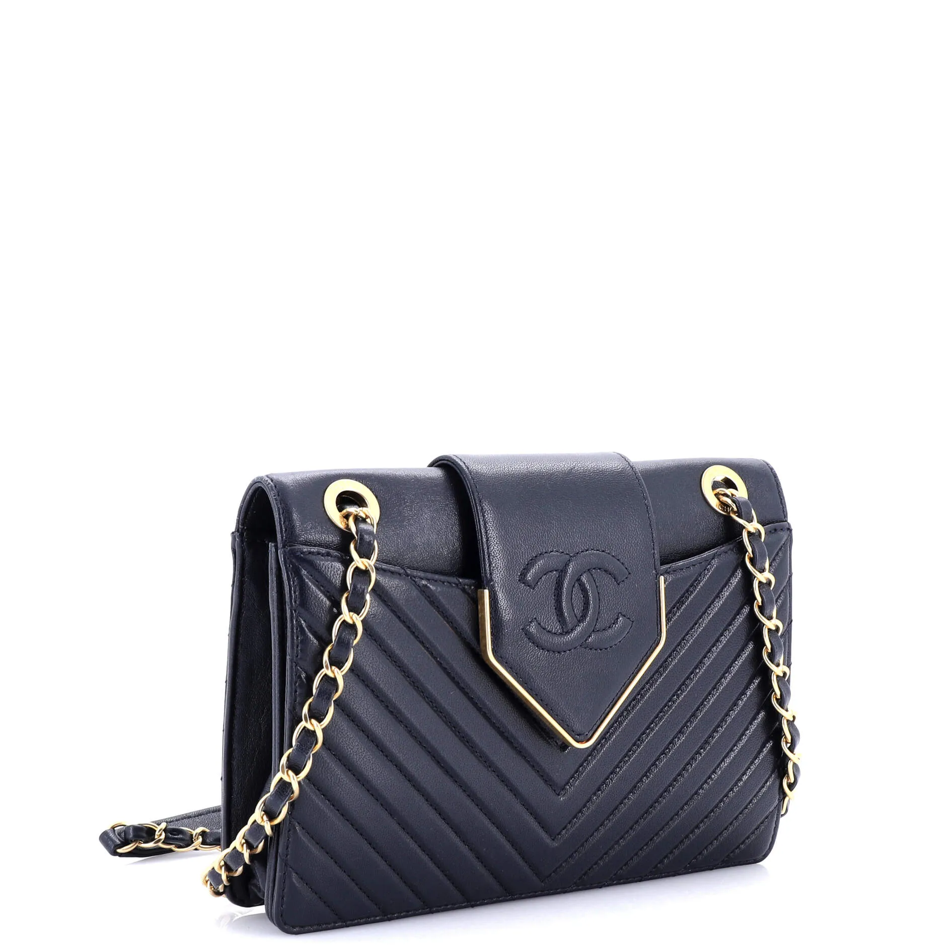 Chanel Collar And Tie Flap Bag Chevron