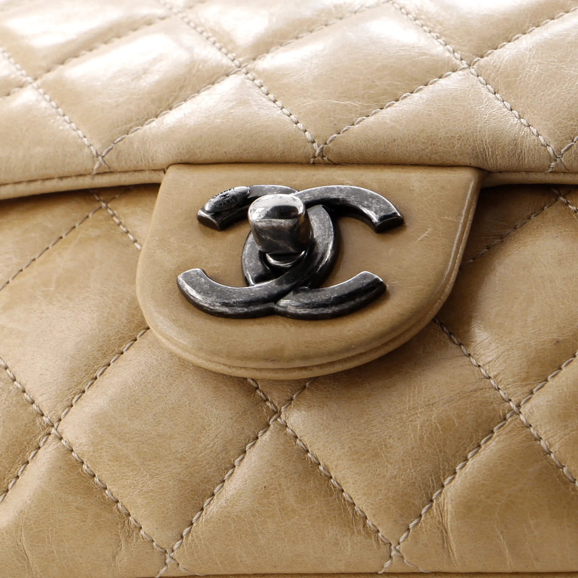 Chanel Duo Color Flap Bag Quilted Glazed