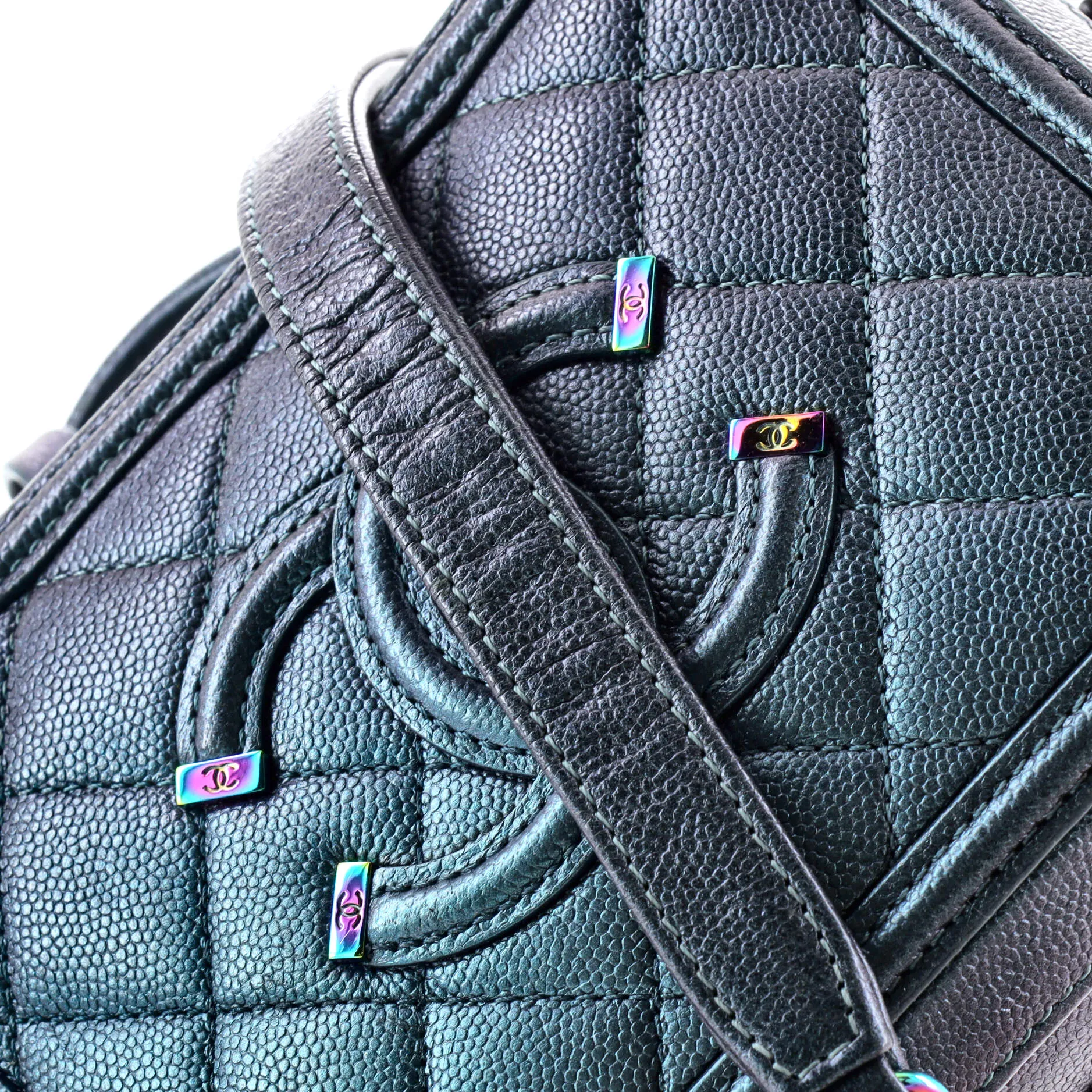 Chanel Filigree Vanity Case Quilted