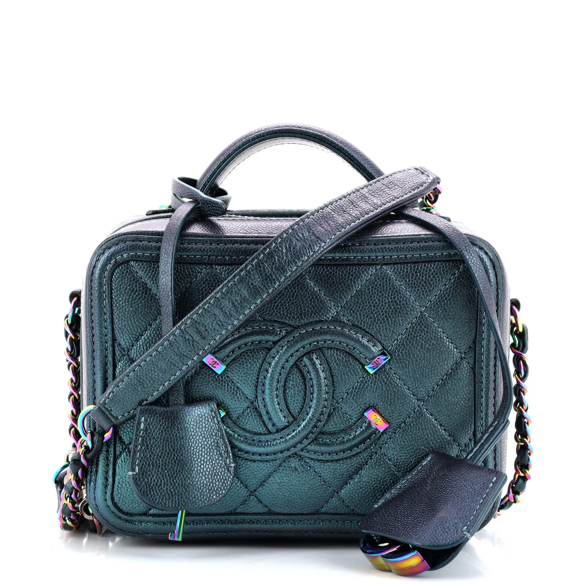 Chanel Filigree Vanity Case Quilted