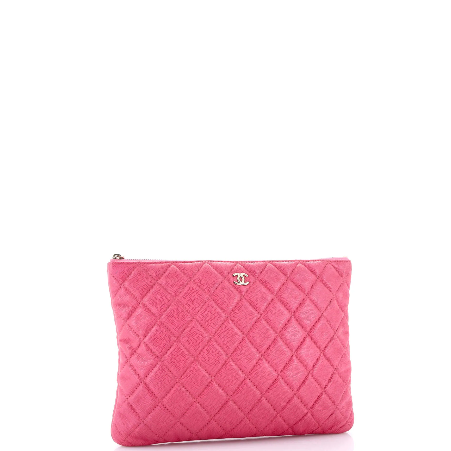 Chanel O Case Clutch Quilted Caviar