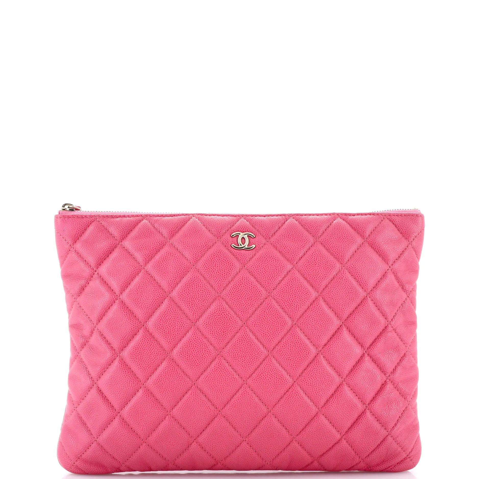 Chanel O Case Clutch Quilted Caviar