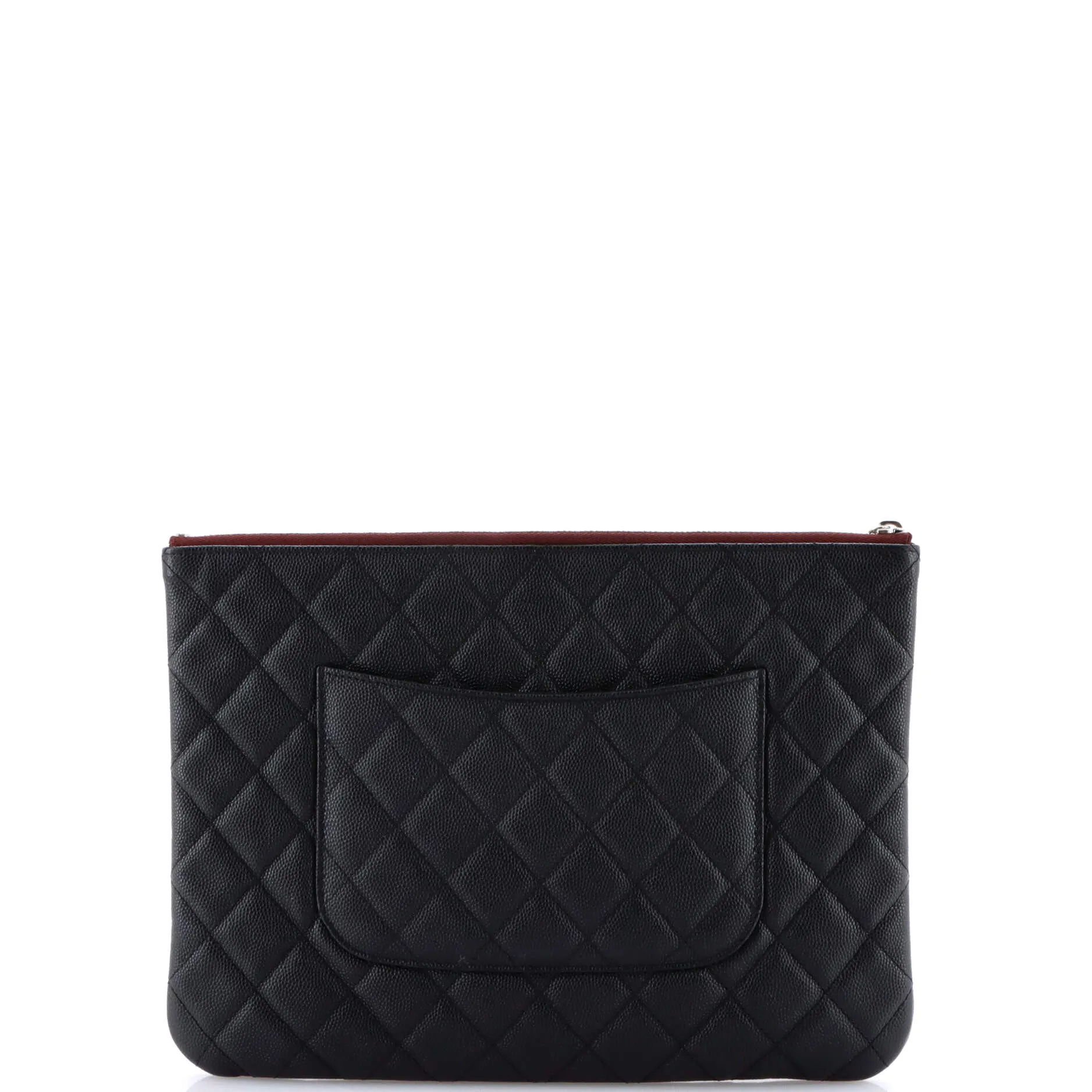 Chanel O Case Clutch Quilted Caviar