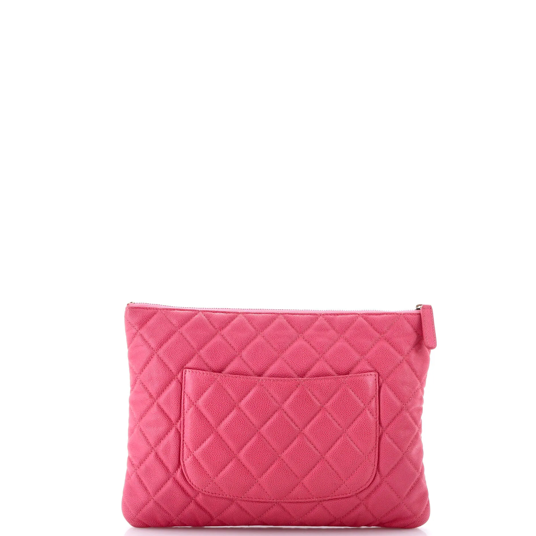 Chanel O Case Clutch Quilted Caviar
